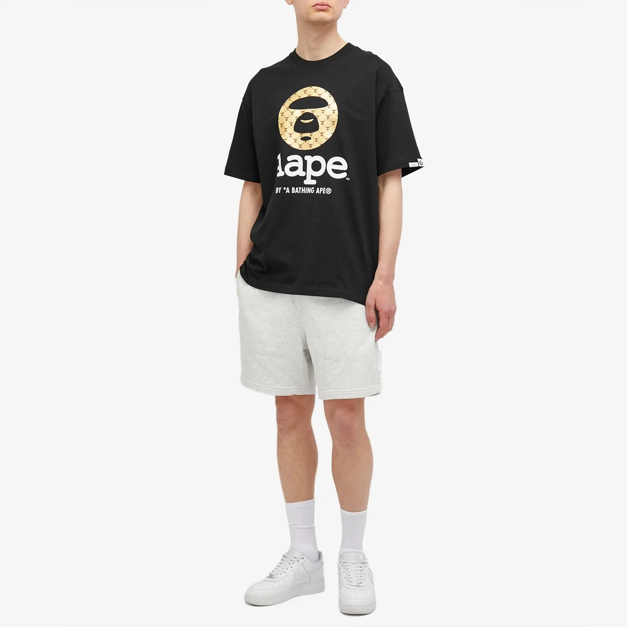 A Bathing Ape AAPE Monogram Moonface T-Shirt Black
