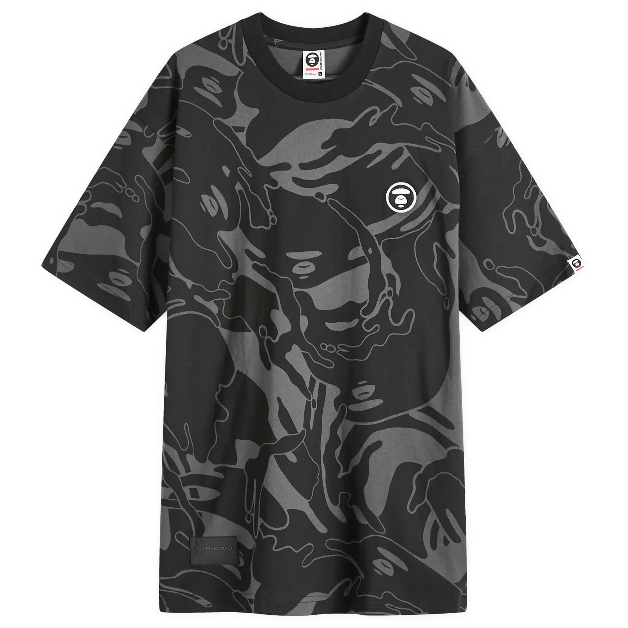 A Bathing Ape AAPE Tonal Camo Crew Neck T-Shirt Black