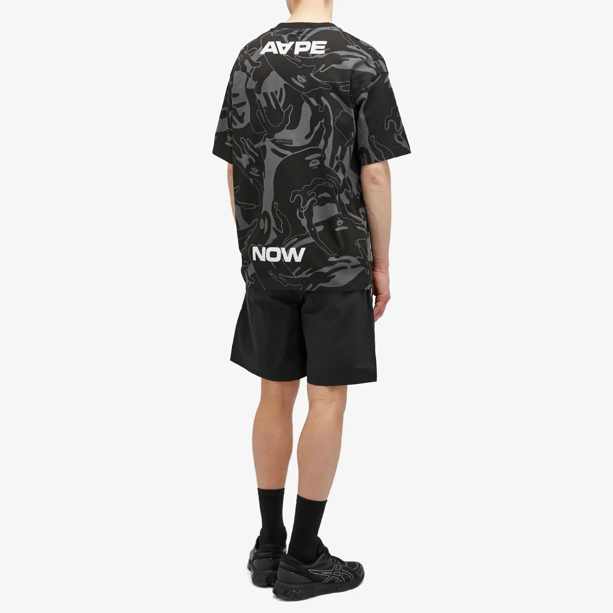 A Bathing Ape AAPE Tonal Camo Crew Neck T-Shirt Black