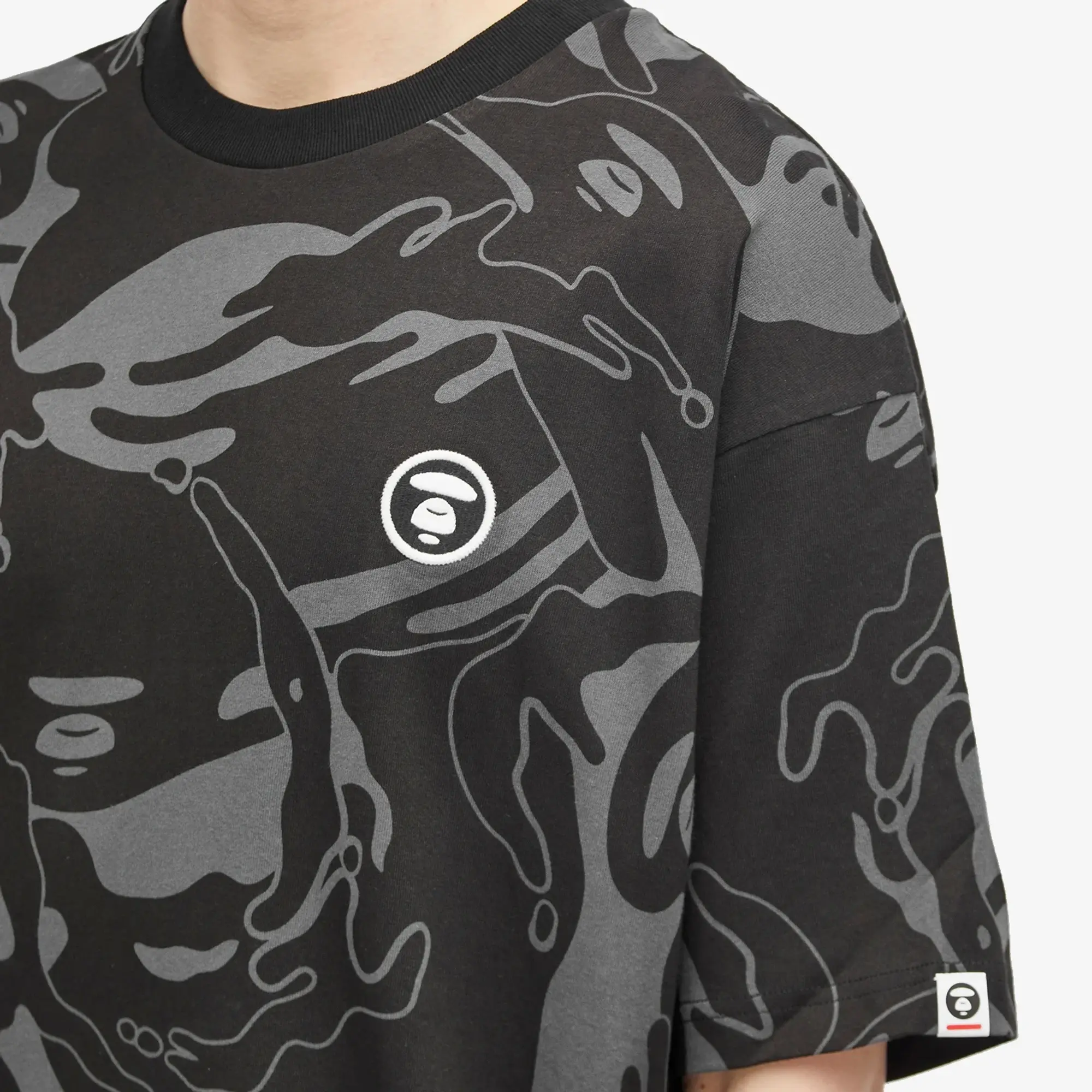 A Bathing Ape AAPE Tonal Camo Crew Neck T-Shirt Black