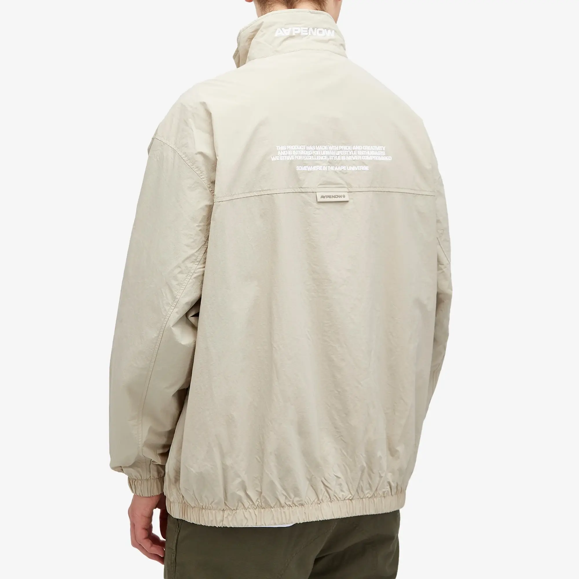 A Bathing Ape AAPE Nylon Track Jacket Beige