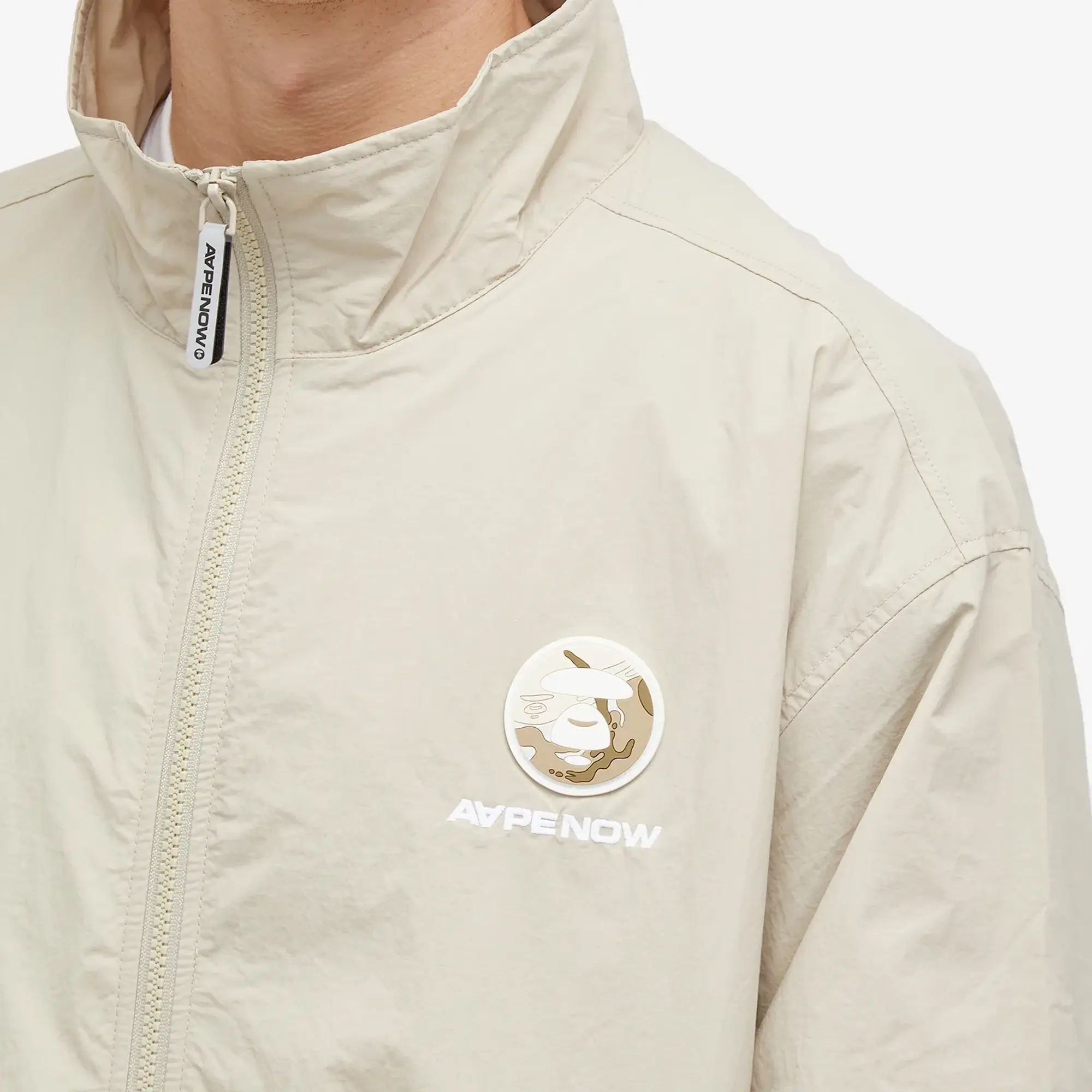 A Bathing Ape AAPE Nylon Track Jacket Beige