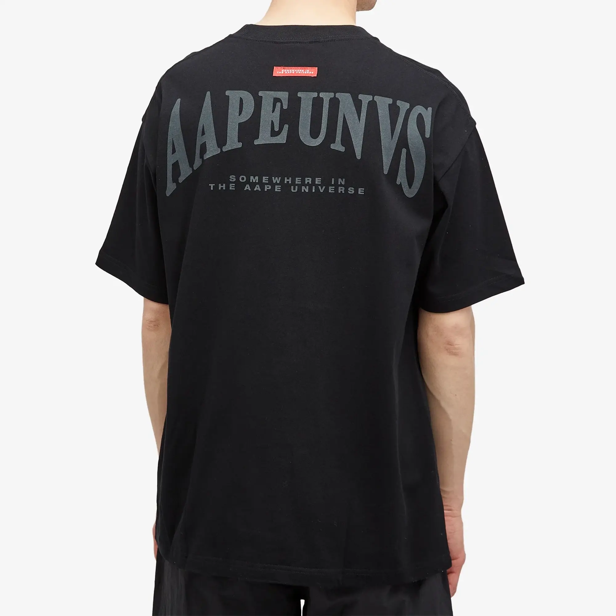A Bathing Ape AAPE Badge Print Crew Neck T-Shirt Black
