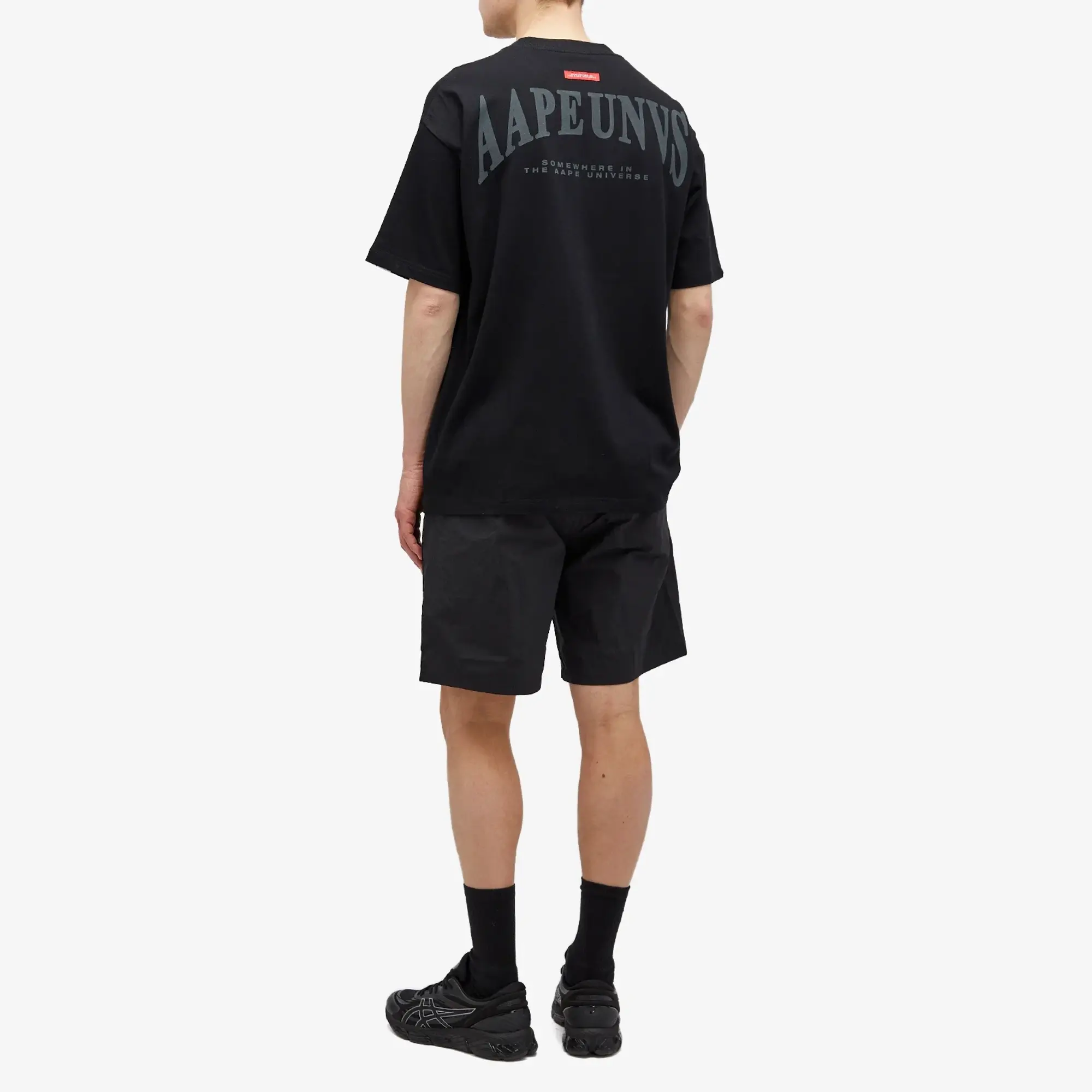 A Bathing Ape AAPE Badge Print Crew Neck T-Shirt Black