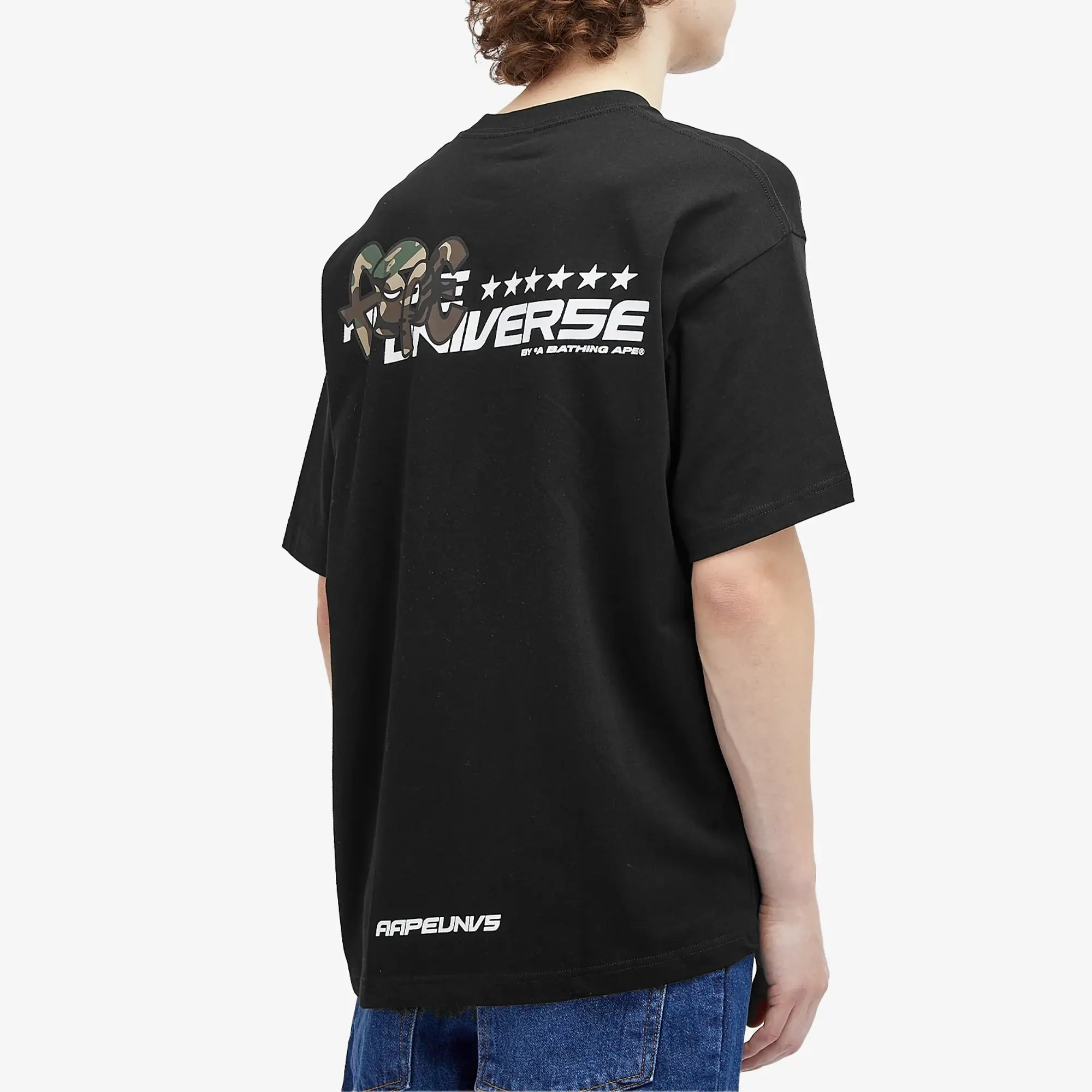 A Bathing Ape AAPE Woodland Camo Moonface T-Shirt Black