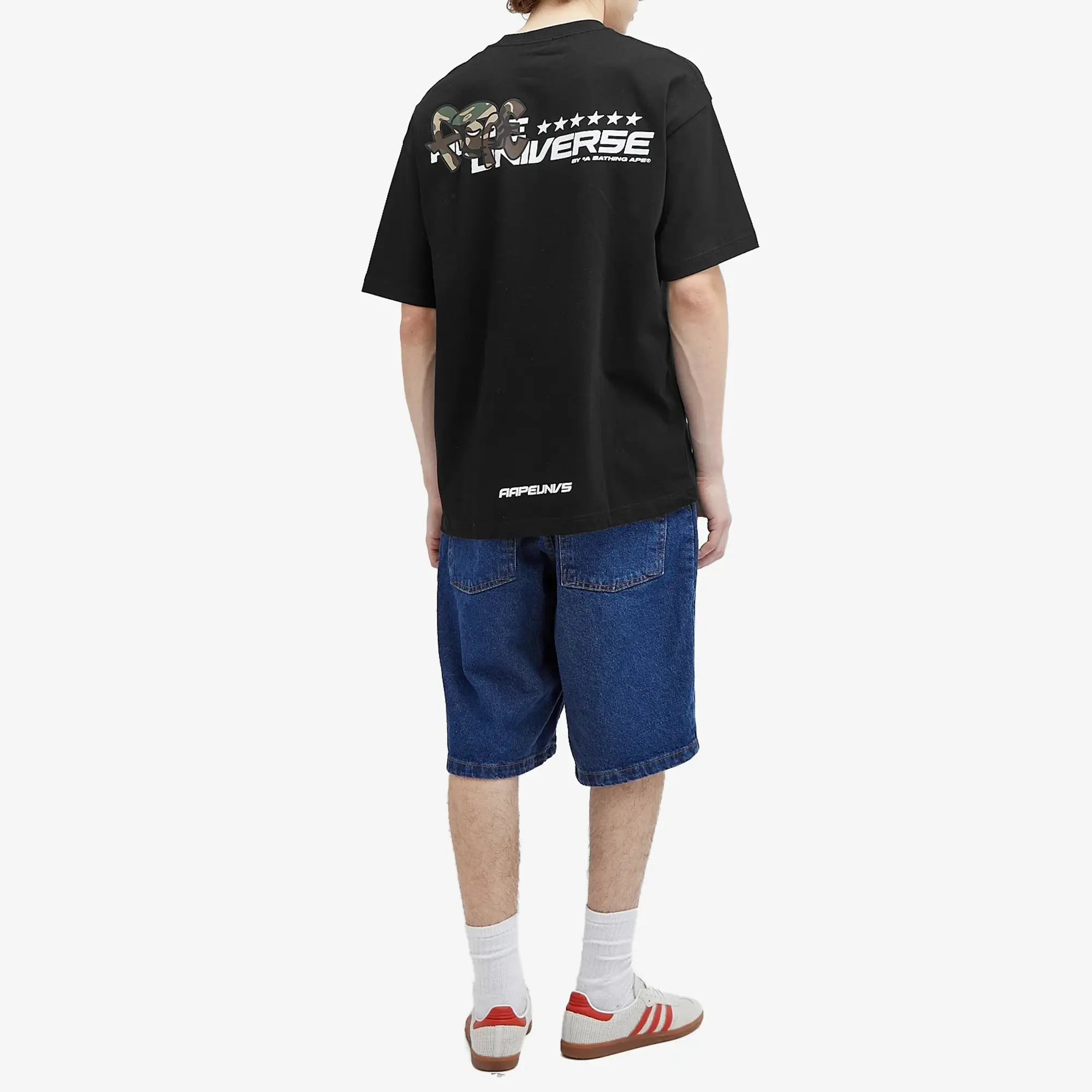 A Bathing Ape AAPE Woodland Camo Moonface T-Shirt Black