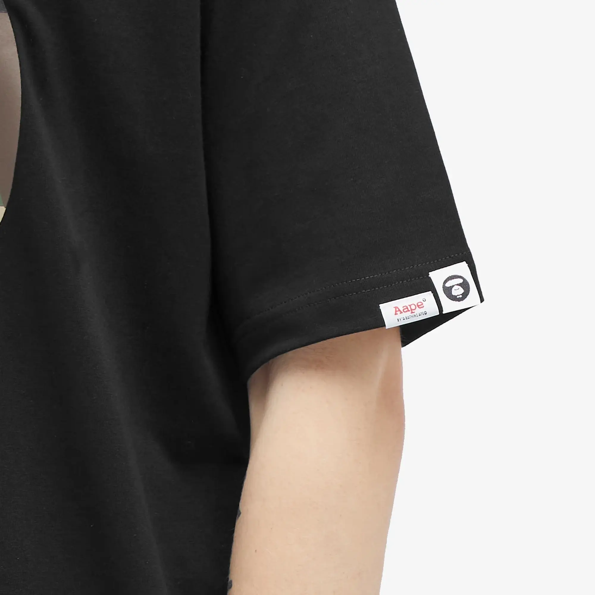 A Bathing Ape AAPE Woodland Camo Moonface T-Shirt Black
