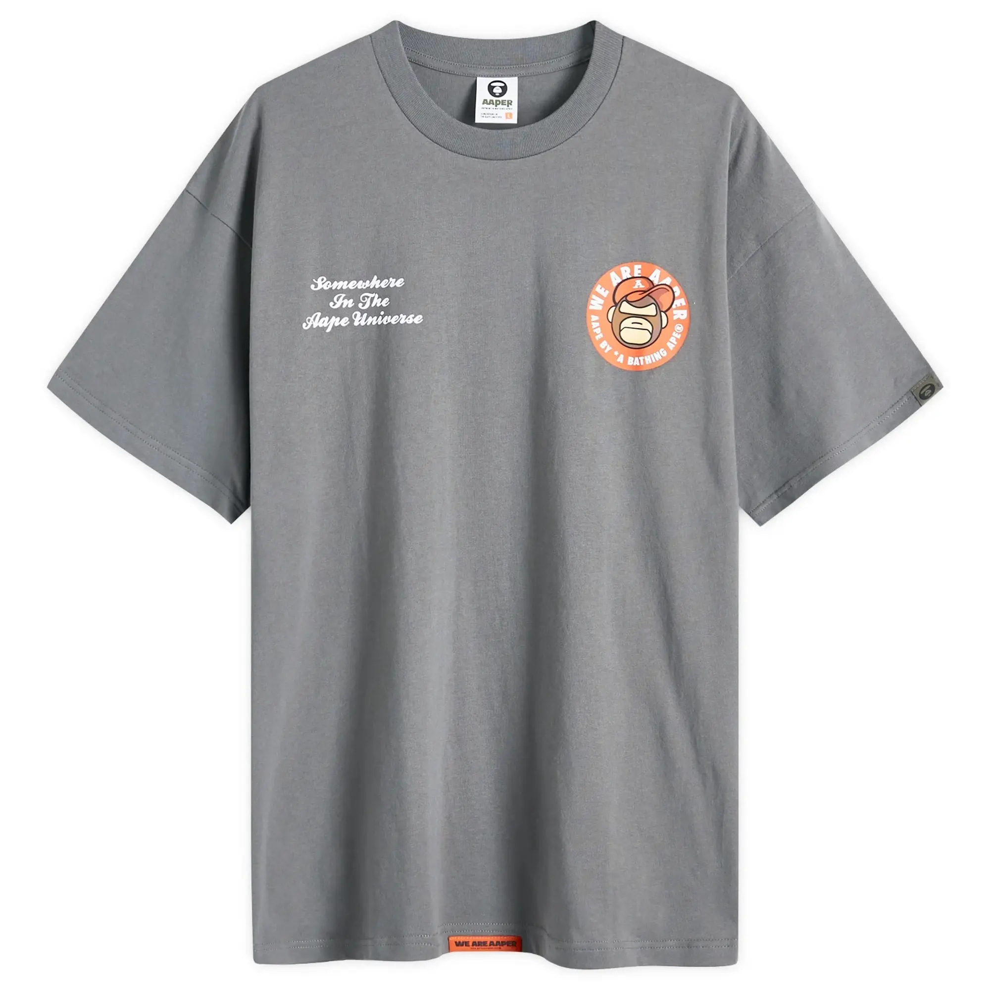 A Bathing Ape AAPE Aaper Printed T-Shirt Grey