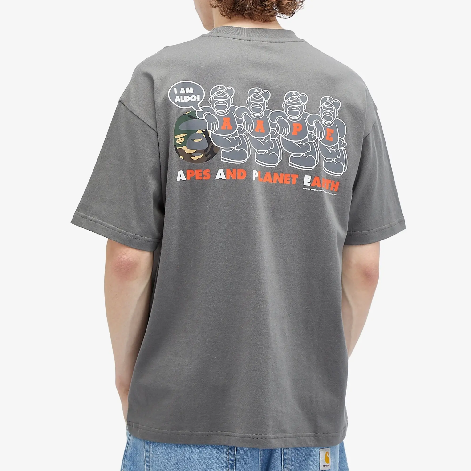 A Bathing Ape AAPE Aaper Printed T-Shirt Grey