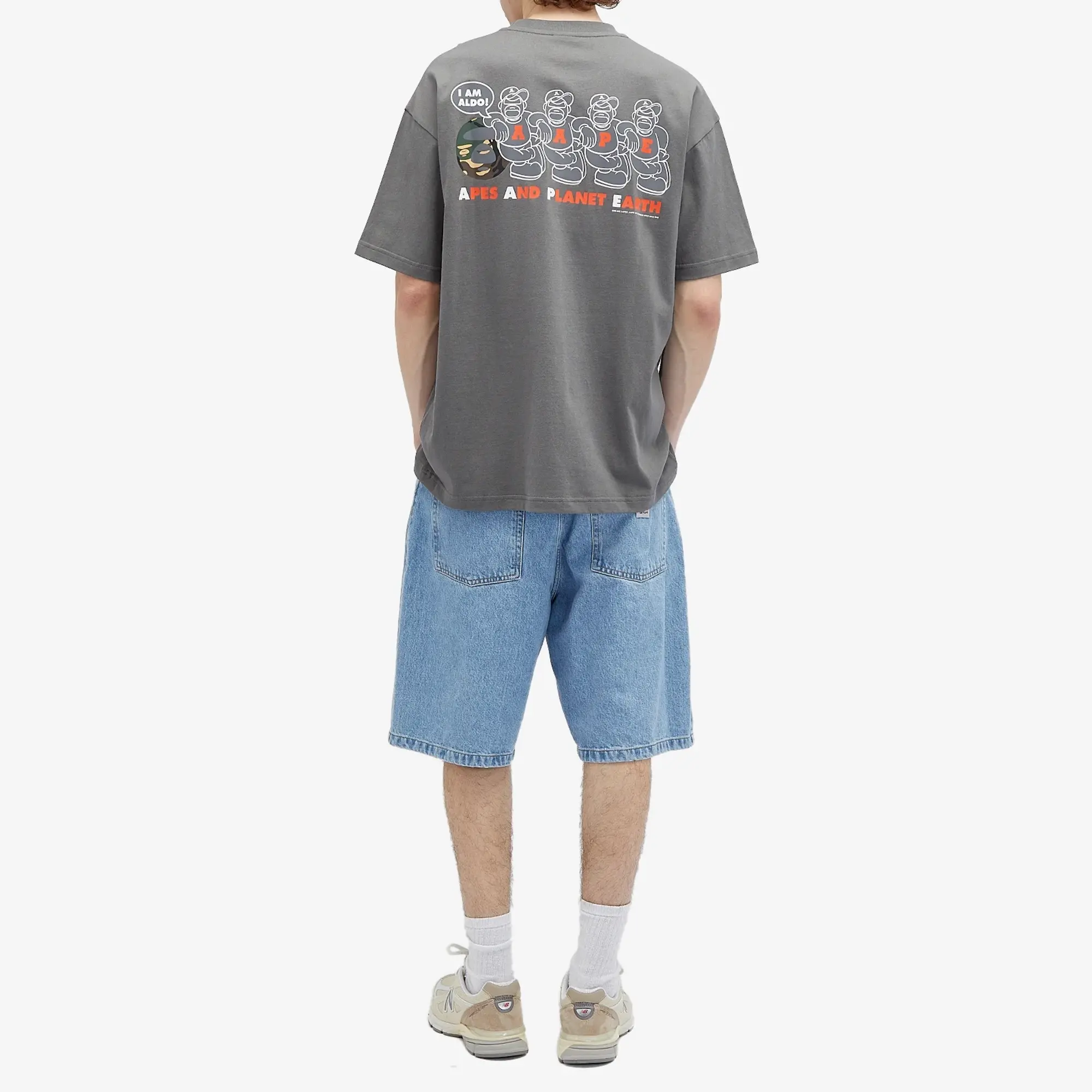 A Bathing Ape AAPE Aaper Printed T-Shirt Grey