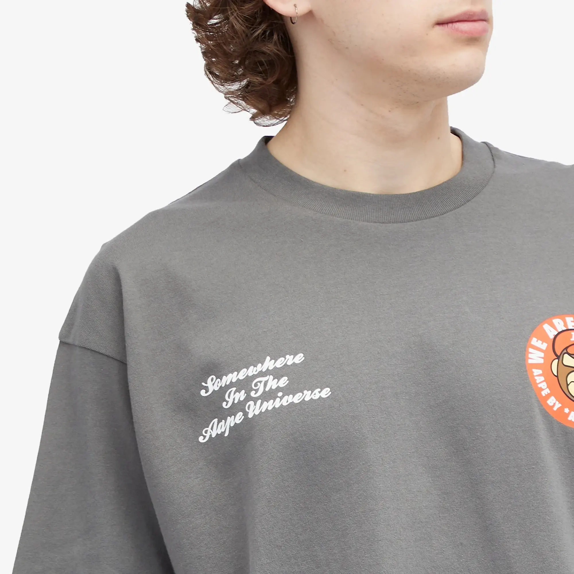 A Bathing Ape AAPE Aaper Printed T-Shirt Grey