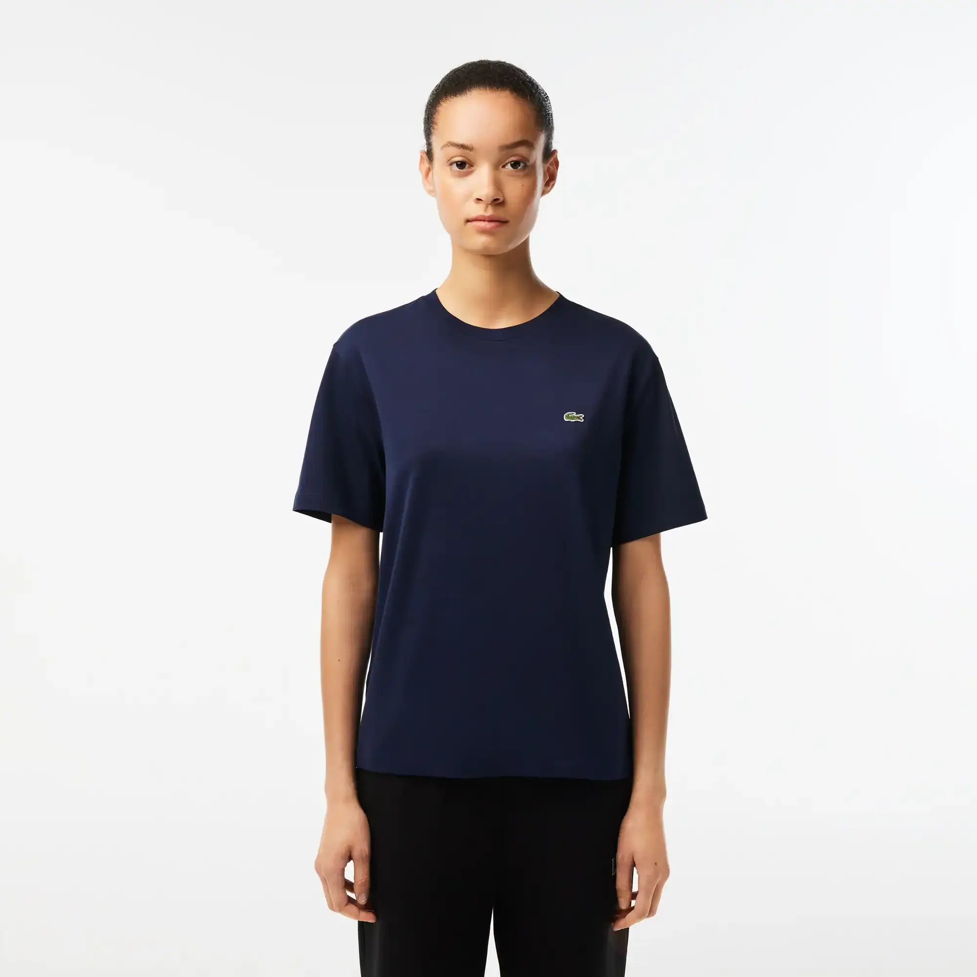 Lacoste Women’s Crew Neck Premium Cotton T-shirt - Midnight Blue