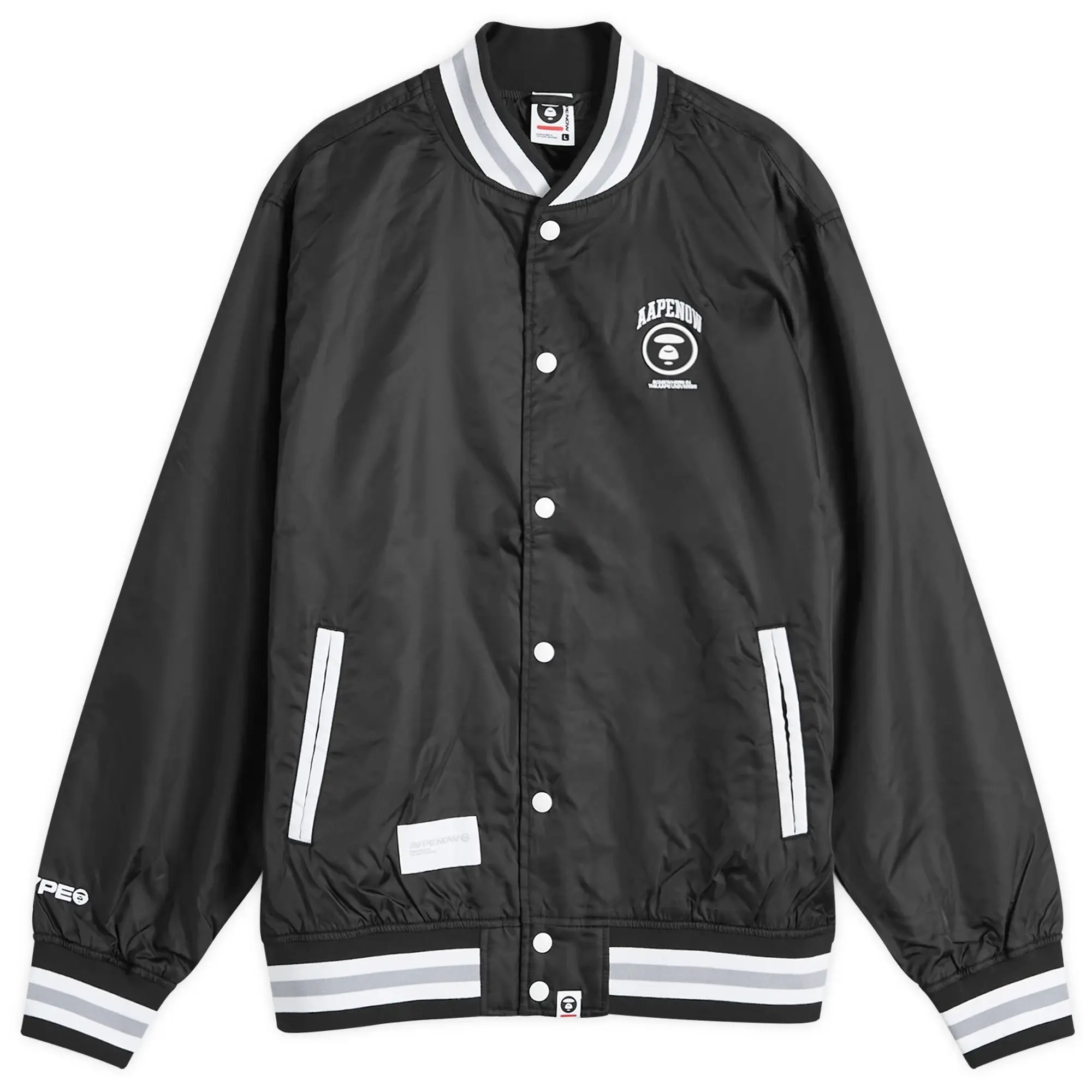 A Bathing Ape AAPE Logo Varsity Jacket Black