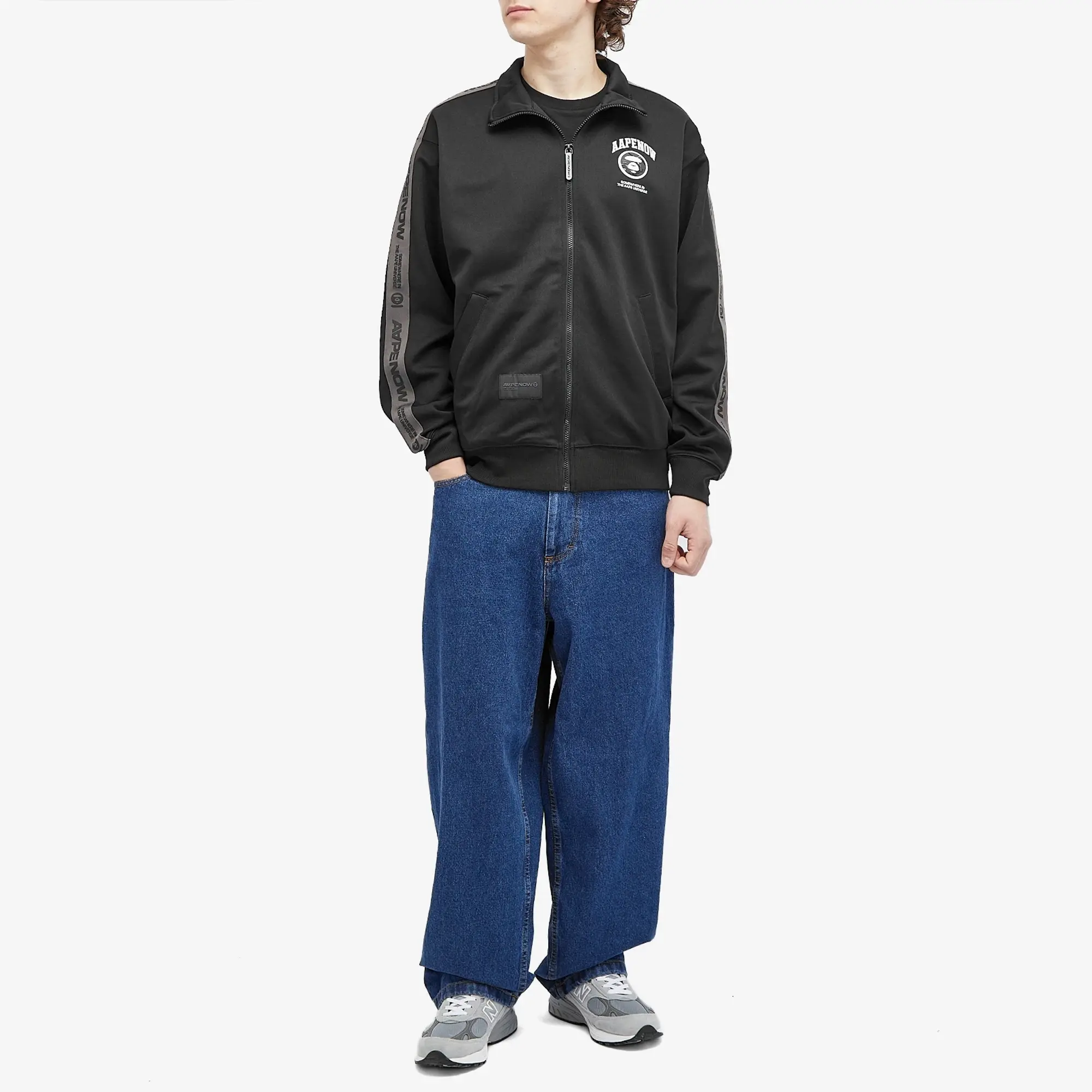 A Bathing Ape AAPE Zipped Jersey Track Jacket Black