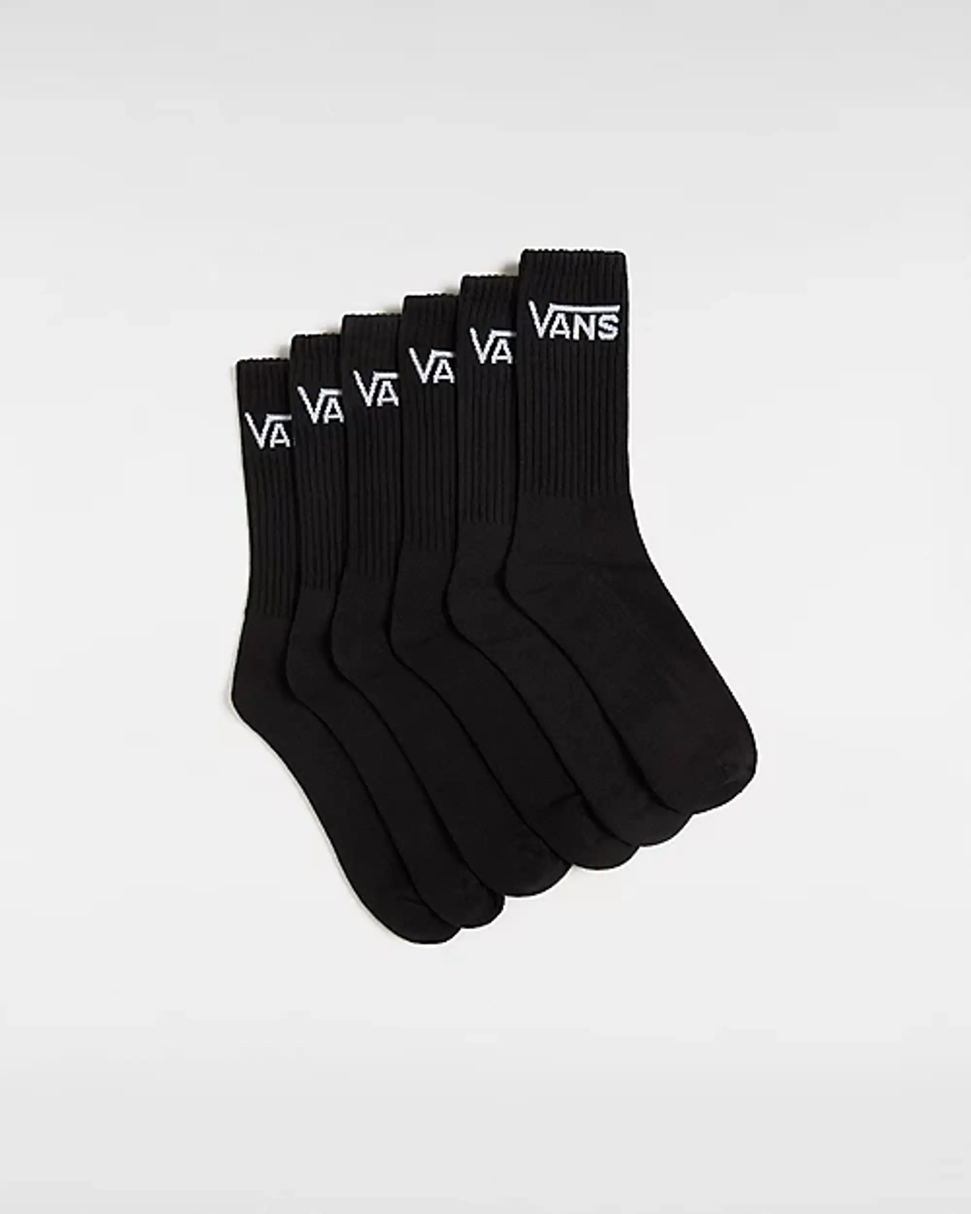 Vans Classic Crew Socks 6-Pack Black 6.5-9