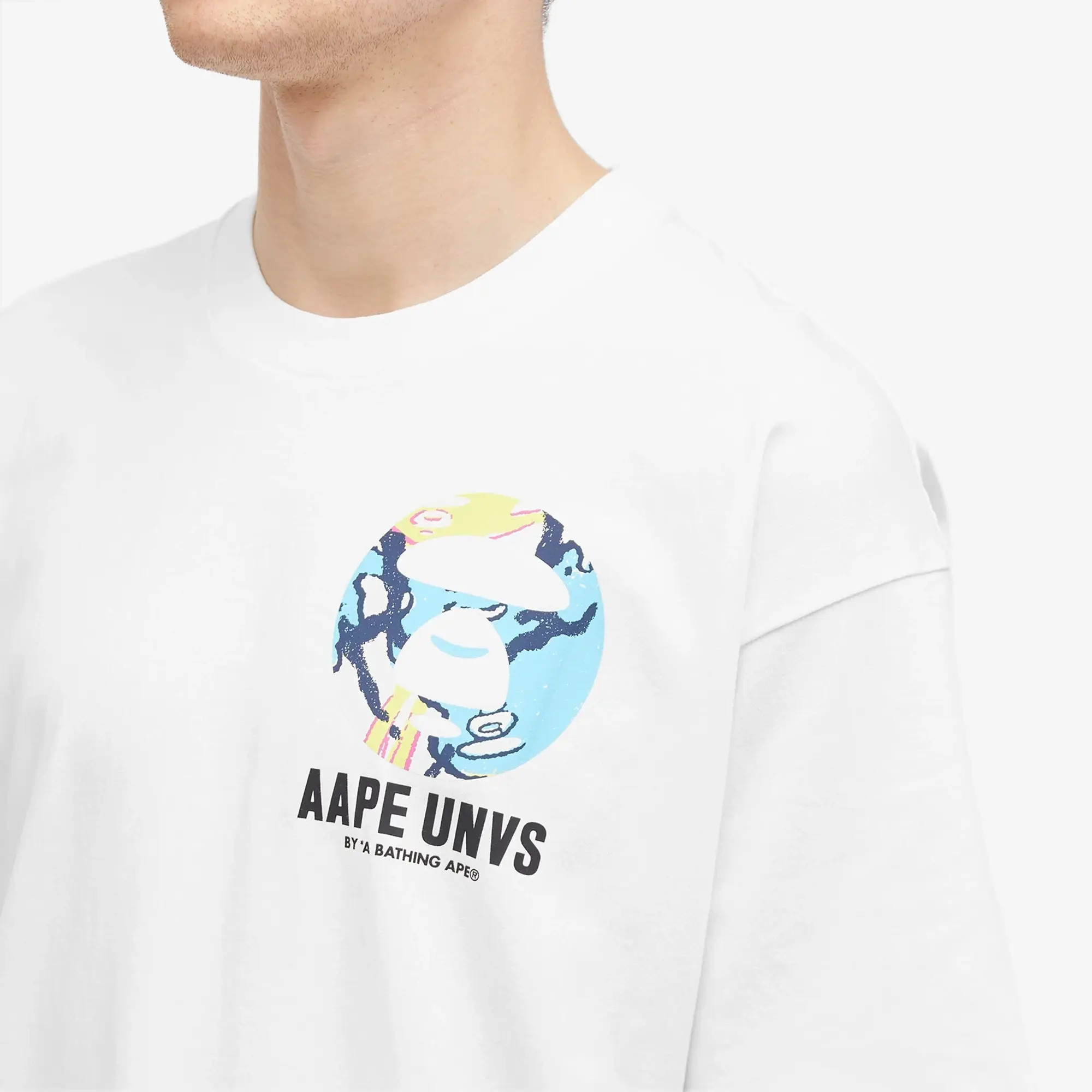 A Bathing Ape AAPE Graffiti Back Stamp T-Shirt White