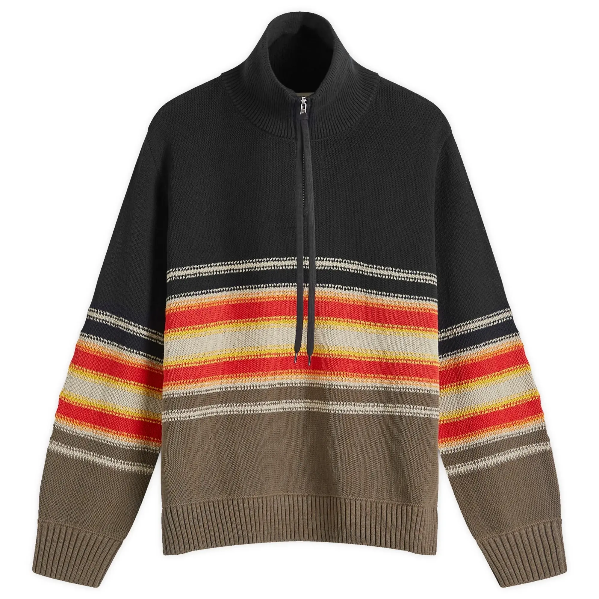 Craig Green Men's Tape Knit Polo Black/Brown Multi