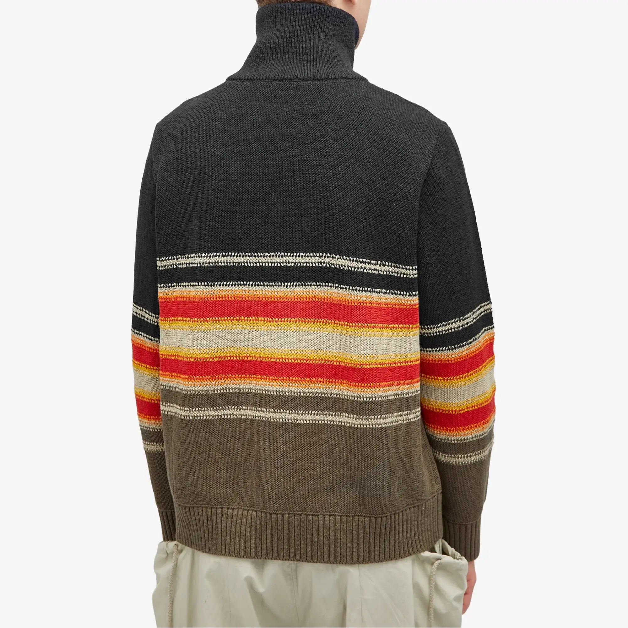 Craig Green Men's Tape Knit Polo Black/Brown Multi