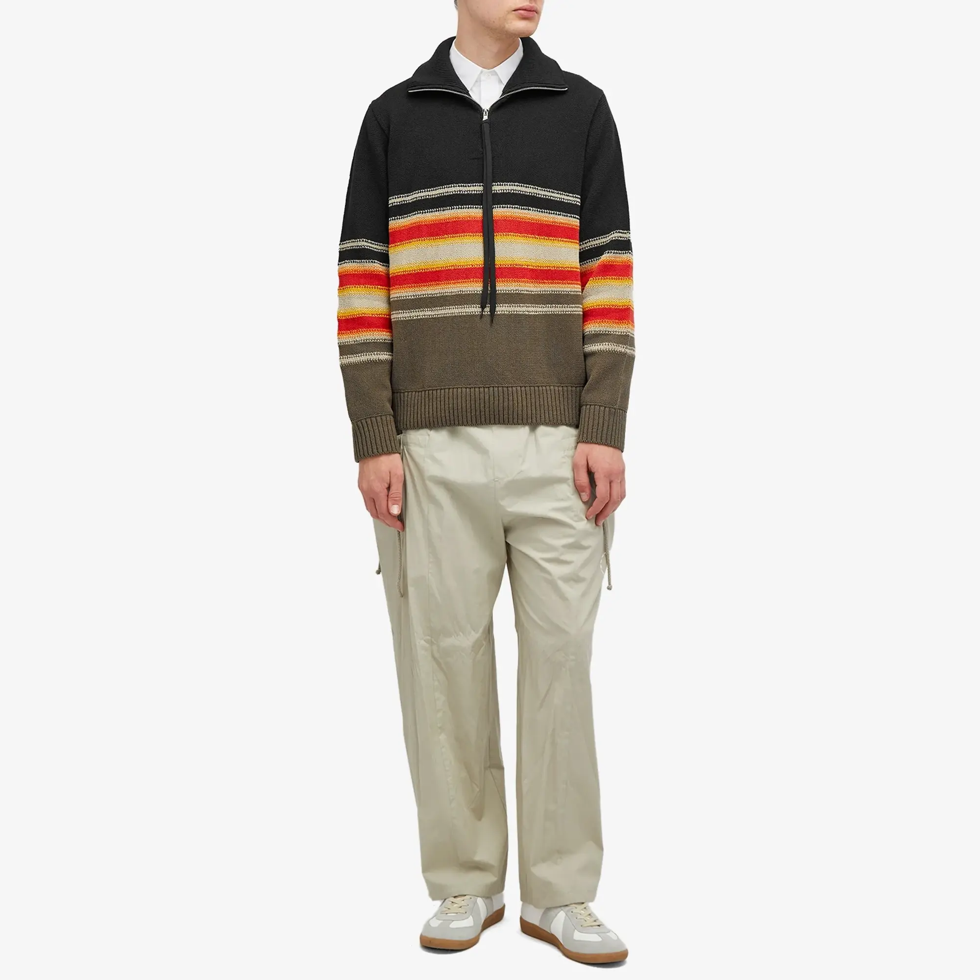Craig Green Men's Tape Knit Polo Black/Brown Multi