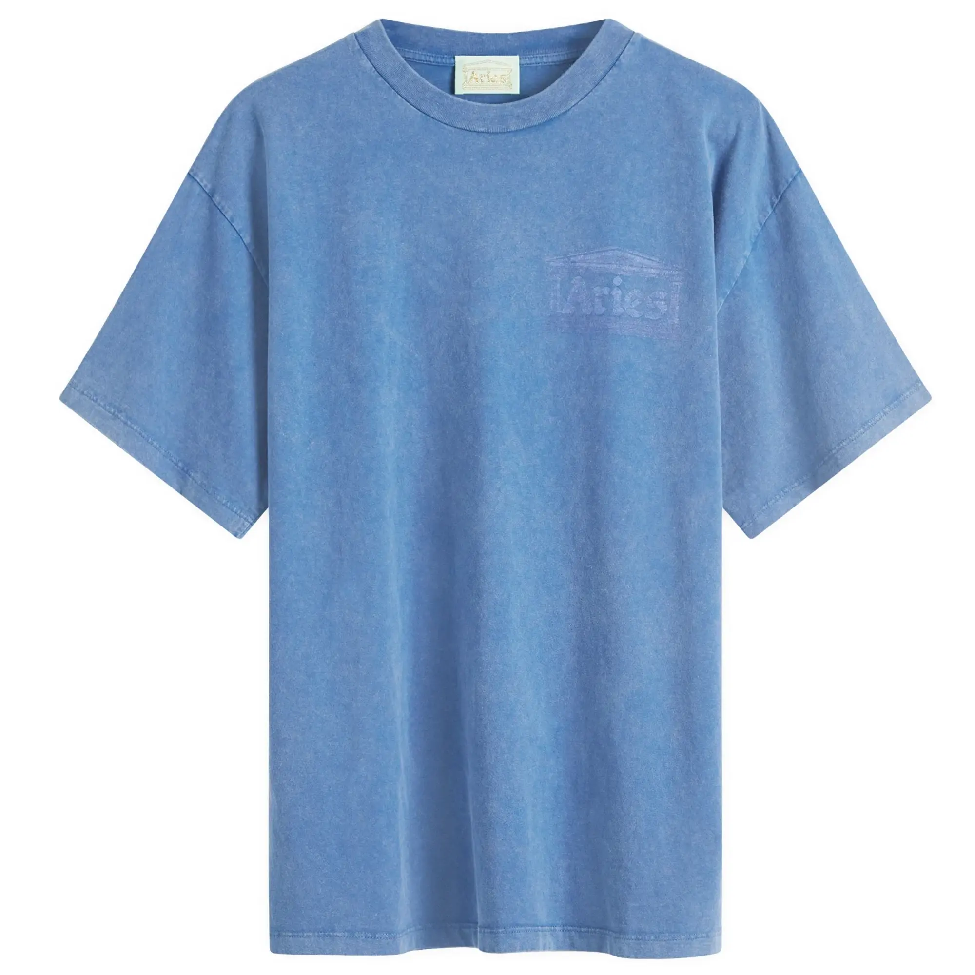 Aries Men's Aged Ancient Temple T-Shirt Blue