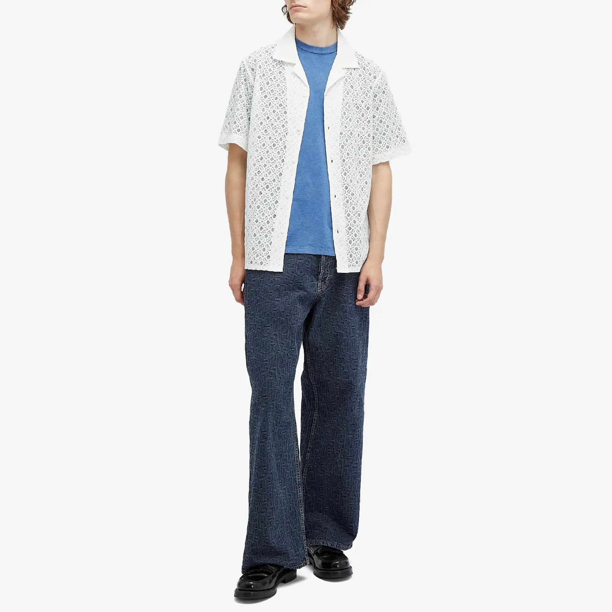 Aries Men's Aged Ancient Temple T-Shirt Blue