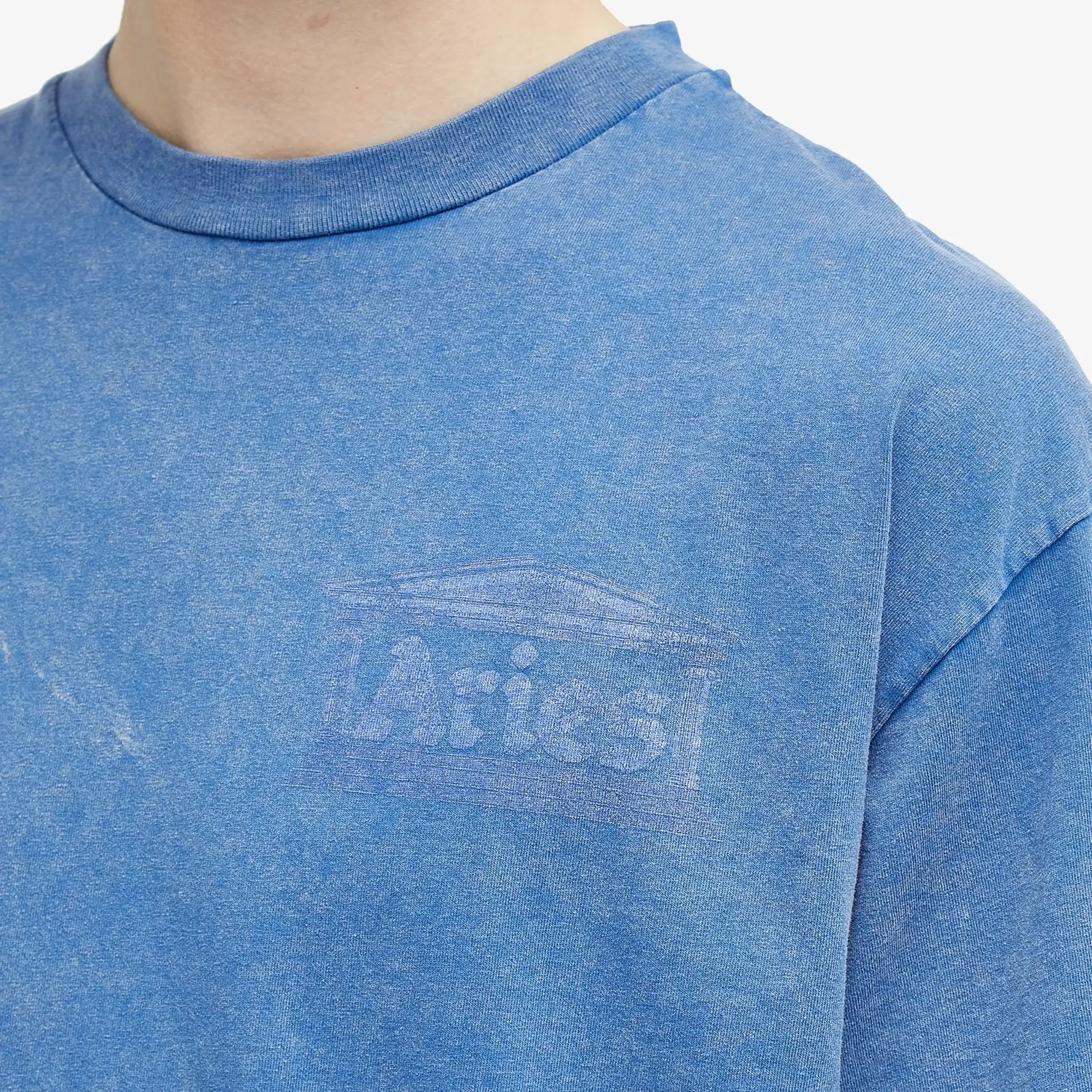 Aries Men's Aged Ancient Temple T-Shirt Blue