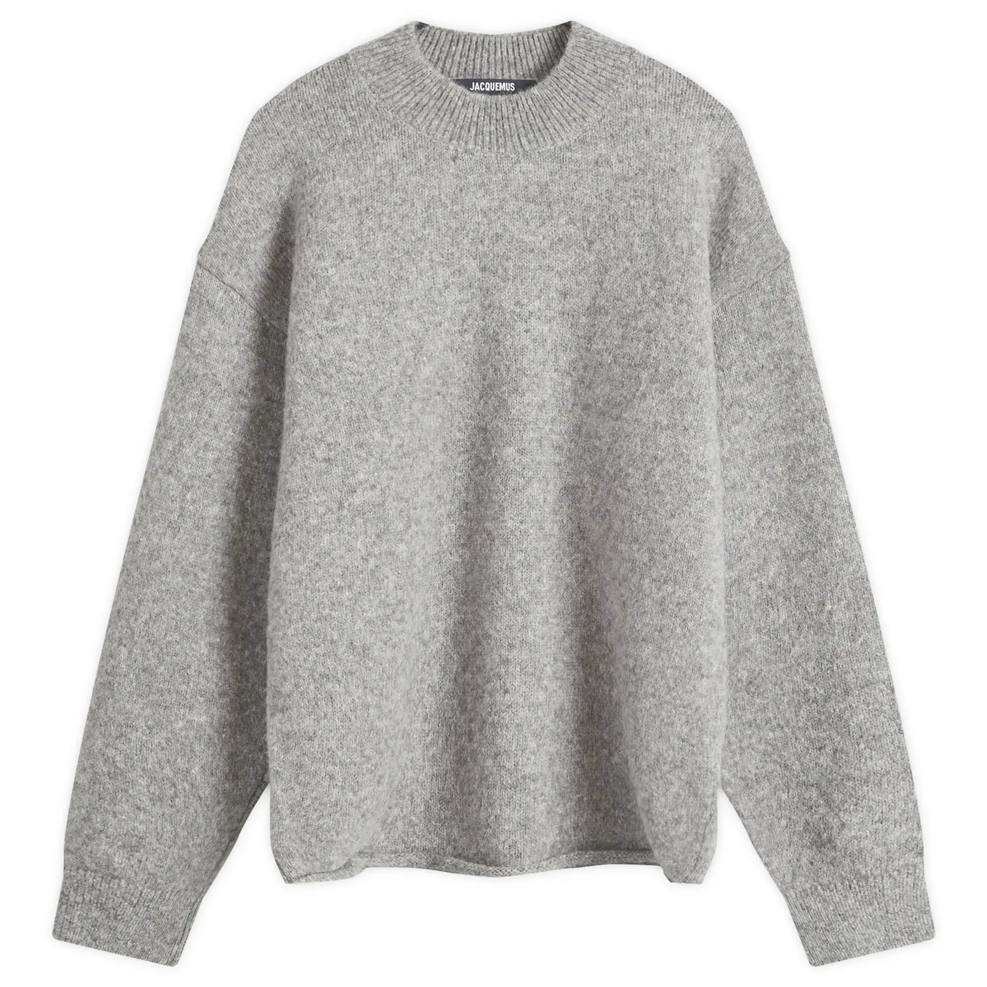 Jacquemus Men's Back Logo Knit Jumper Grey