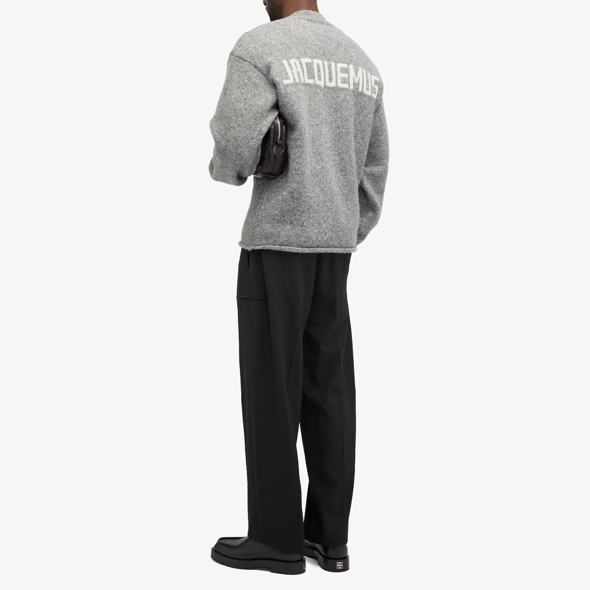 Jacquemus Men's Back Logo Knit Jumper Grey