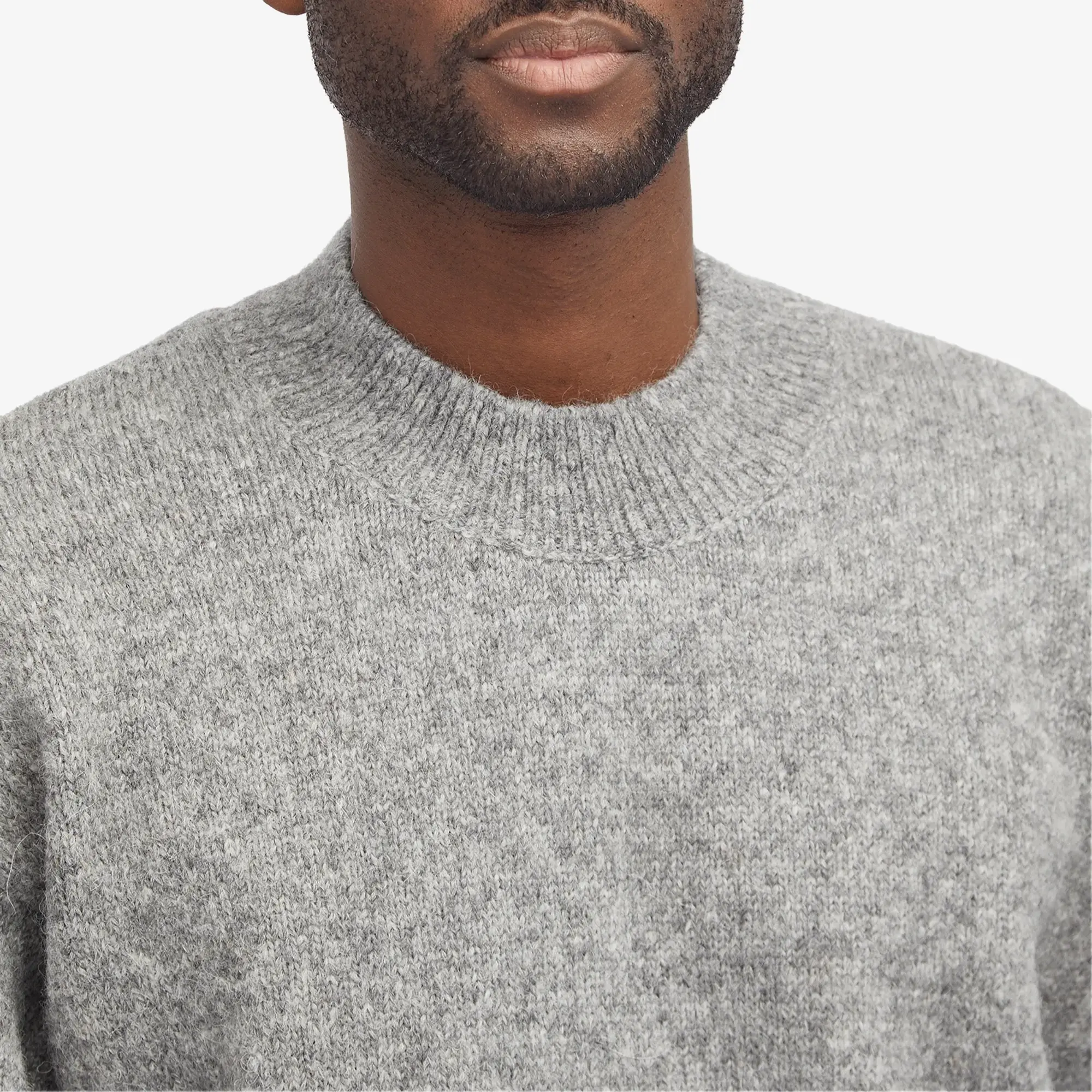 Jacquemus Men's Back Logo Knit Jumper Grey