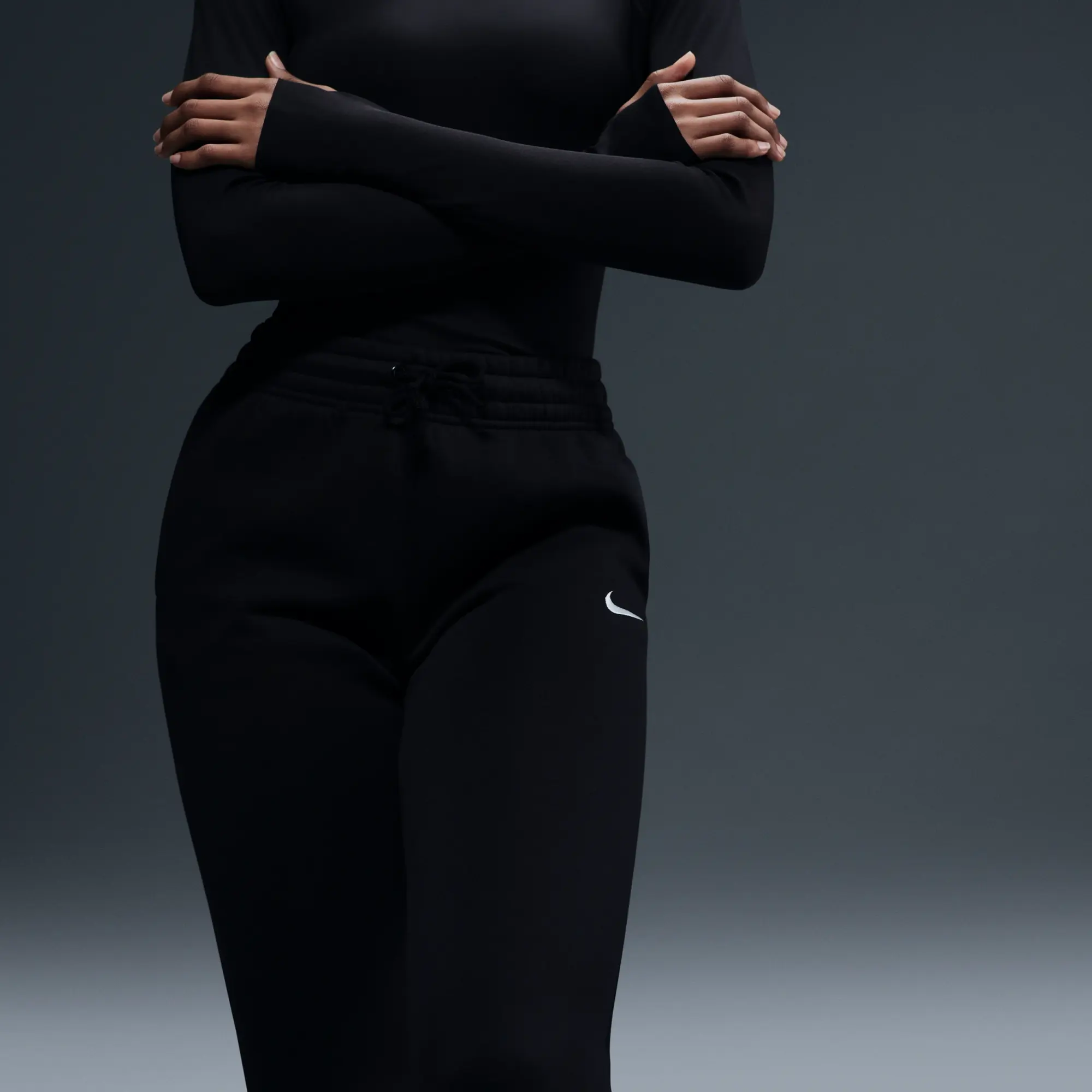 Nike Phoenix Fleece Flare Joggers - Black