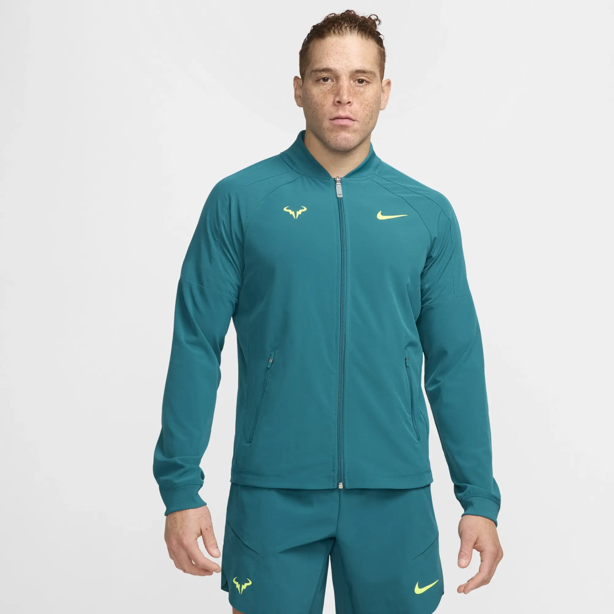 Nike Dri FIT Rafa Men s Tennis Jacket Green DV2885 381 FOOTY.COM