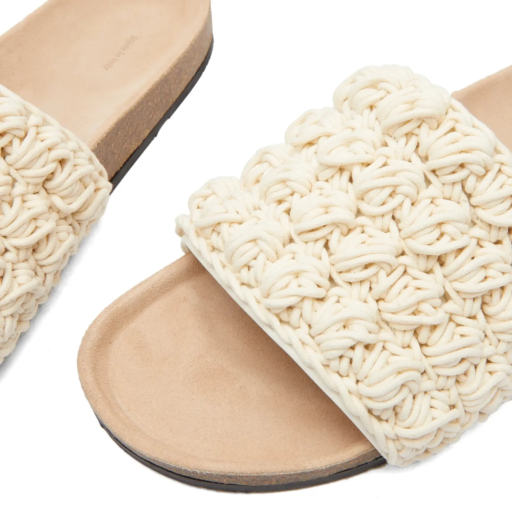 JW Anderson Footwear JW Anderson Crochet Sliders Beige