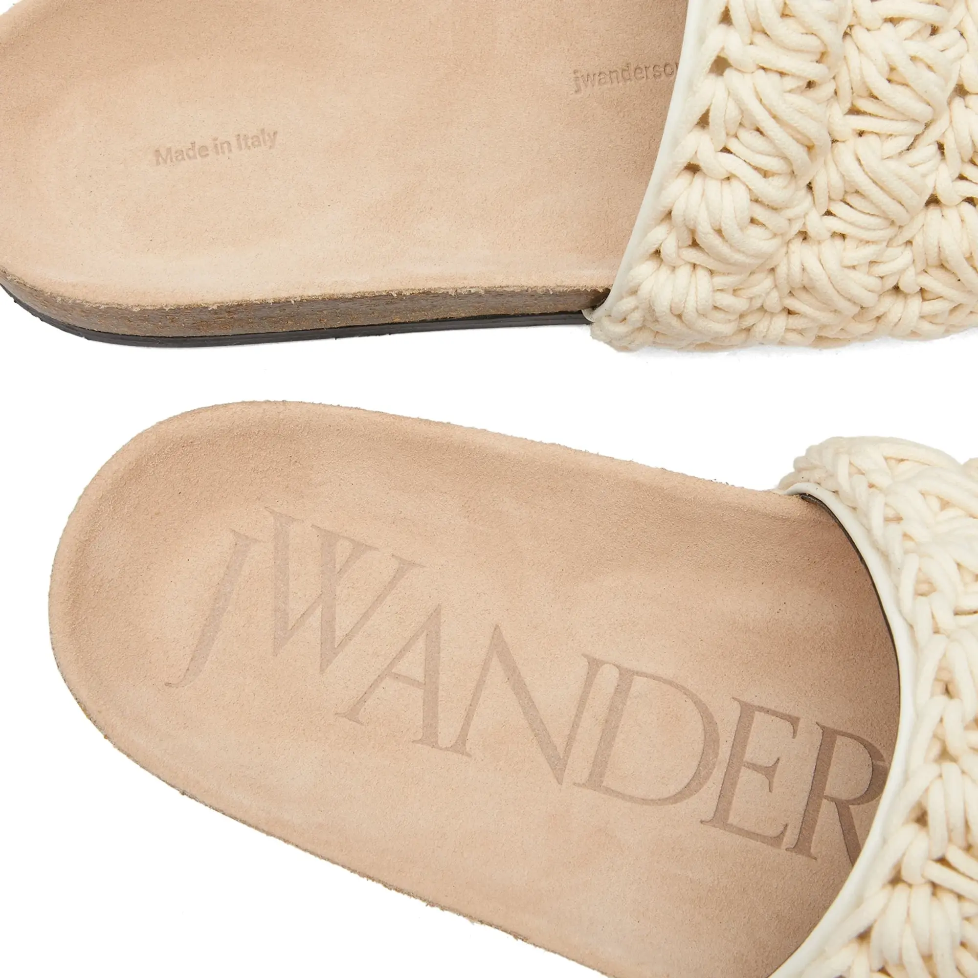 JW Anderson Footwear JW Anderson Crochet Sliders Beige