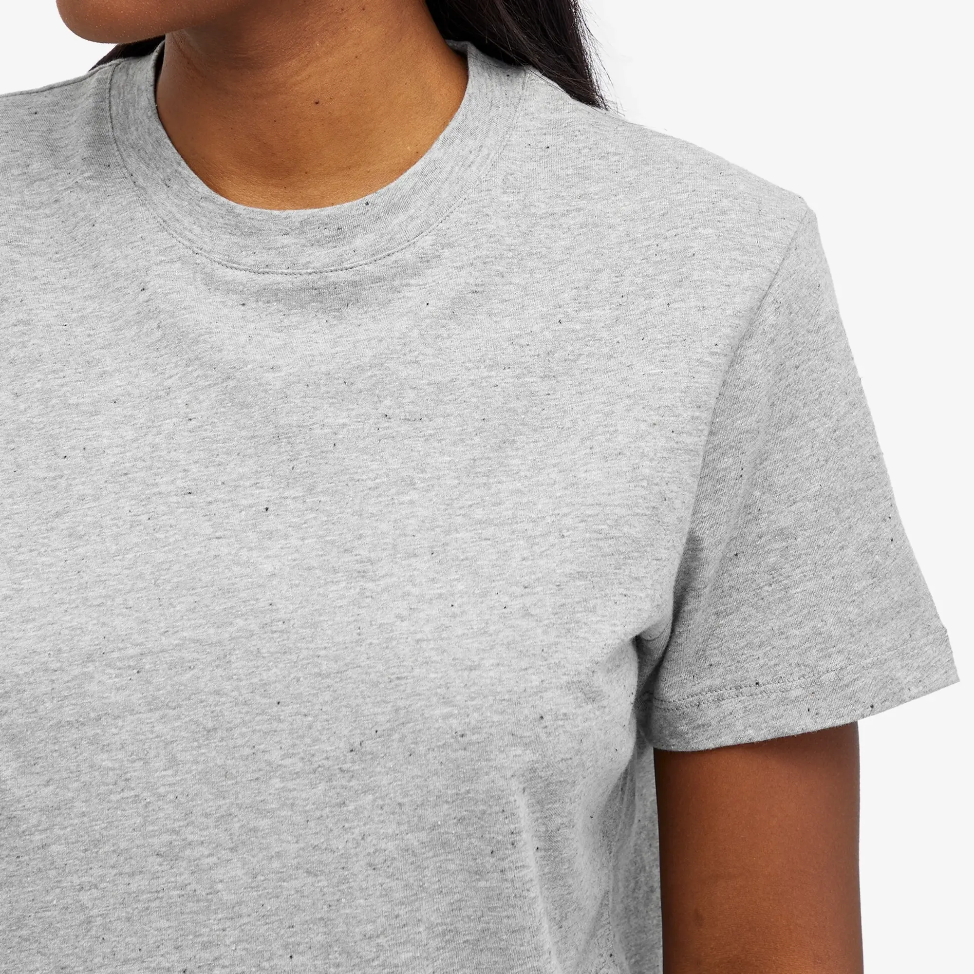 Róhe Women's Slub melange cotton t-shirt Light Grey Melange