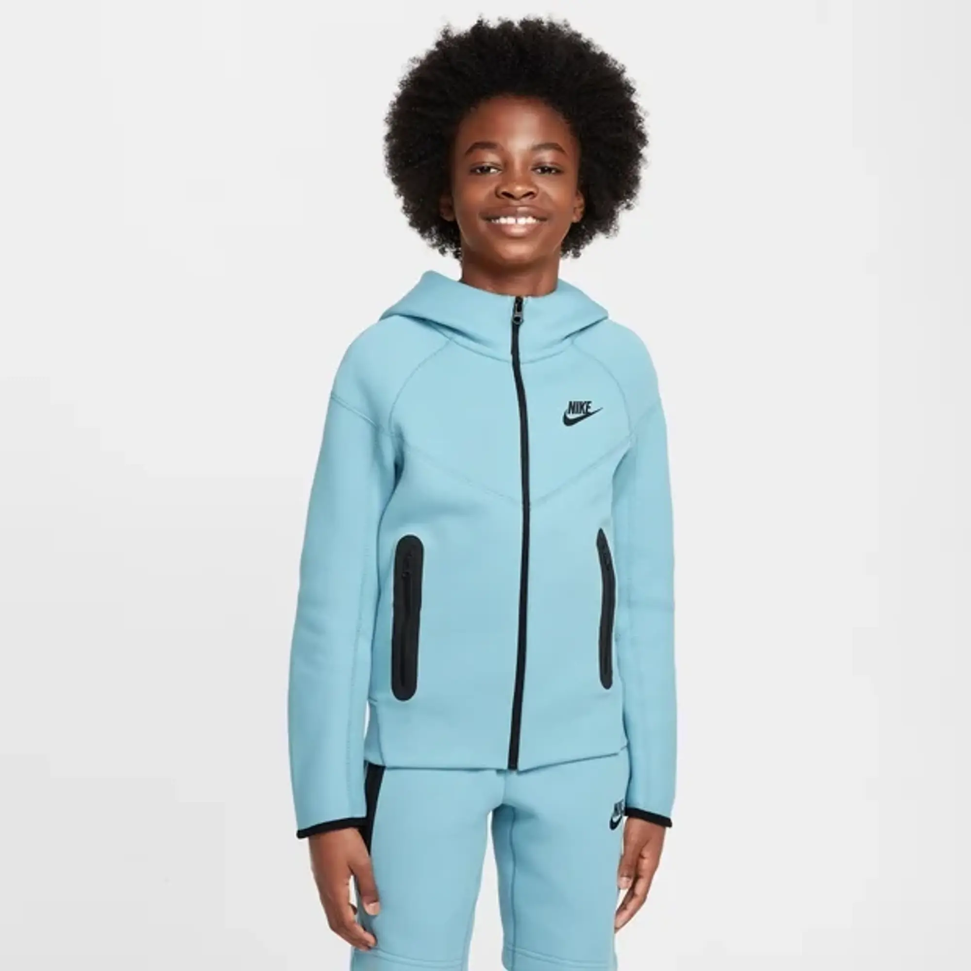 Nike Junior Tech Fleece Full Zip Hoodie - Blue - Size XL/B - Blue