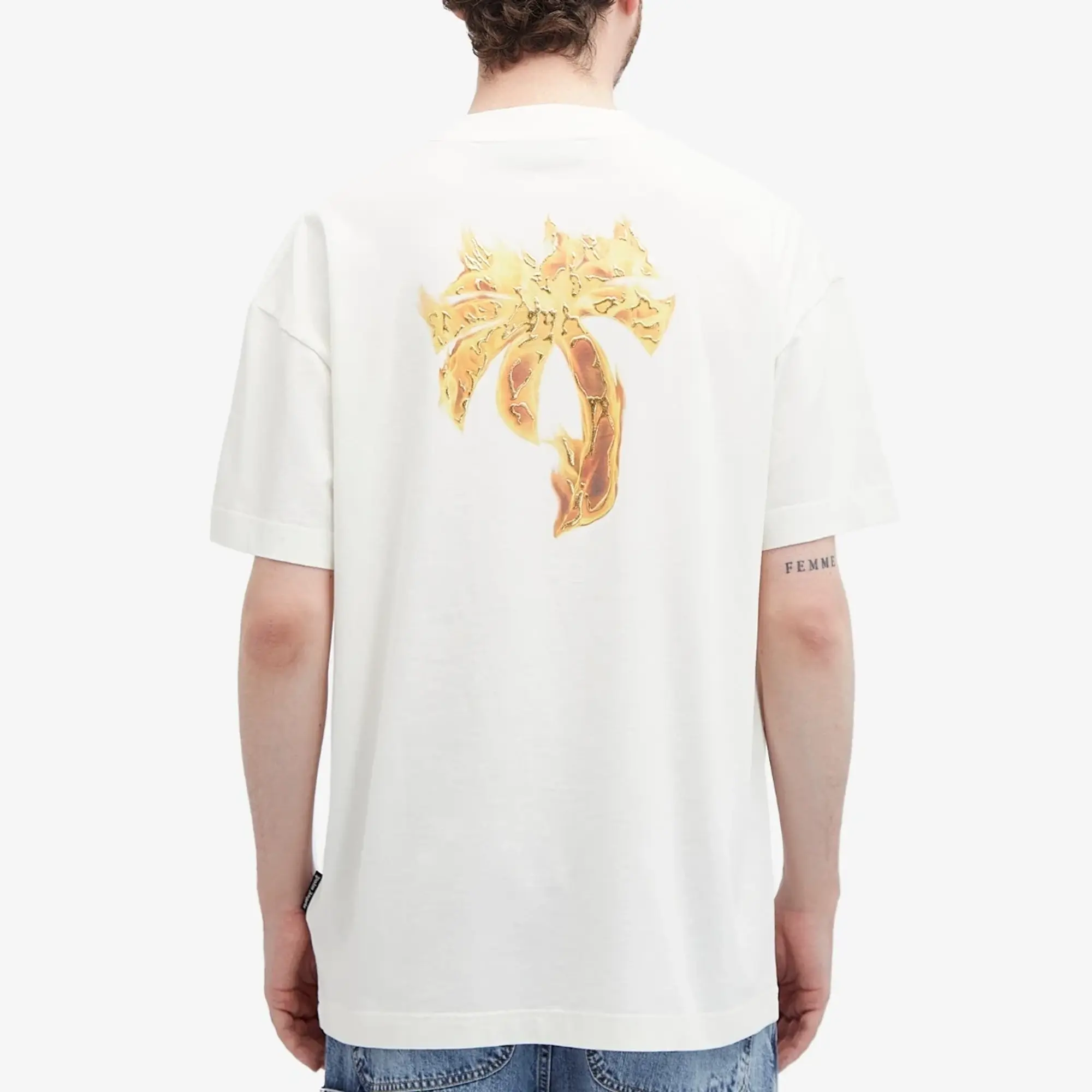 Palm Angels Men's Burning Palm T-Shirt White