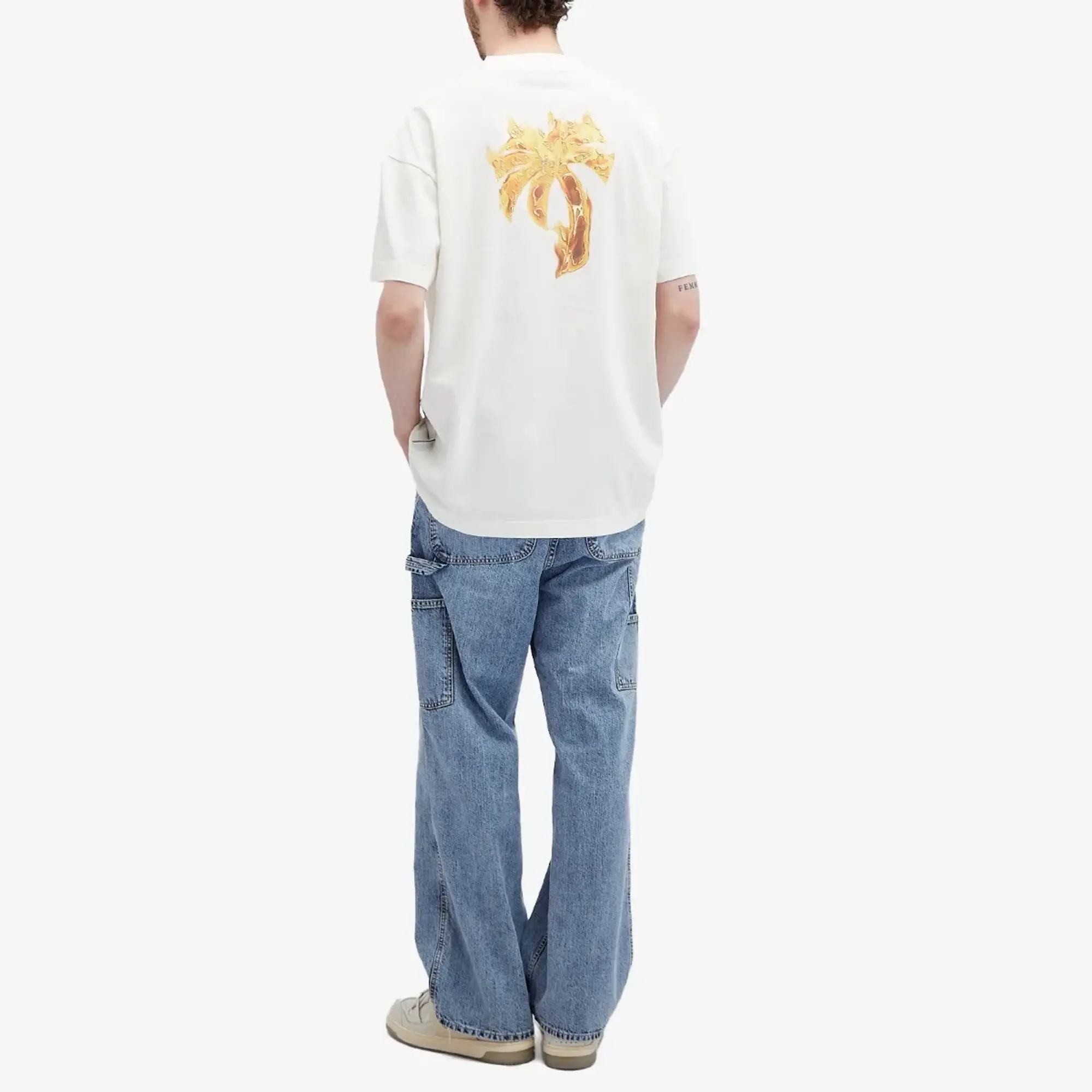 Palm Angels Men's Burning Palm T-Shirt White
