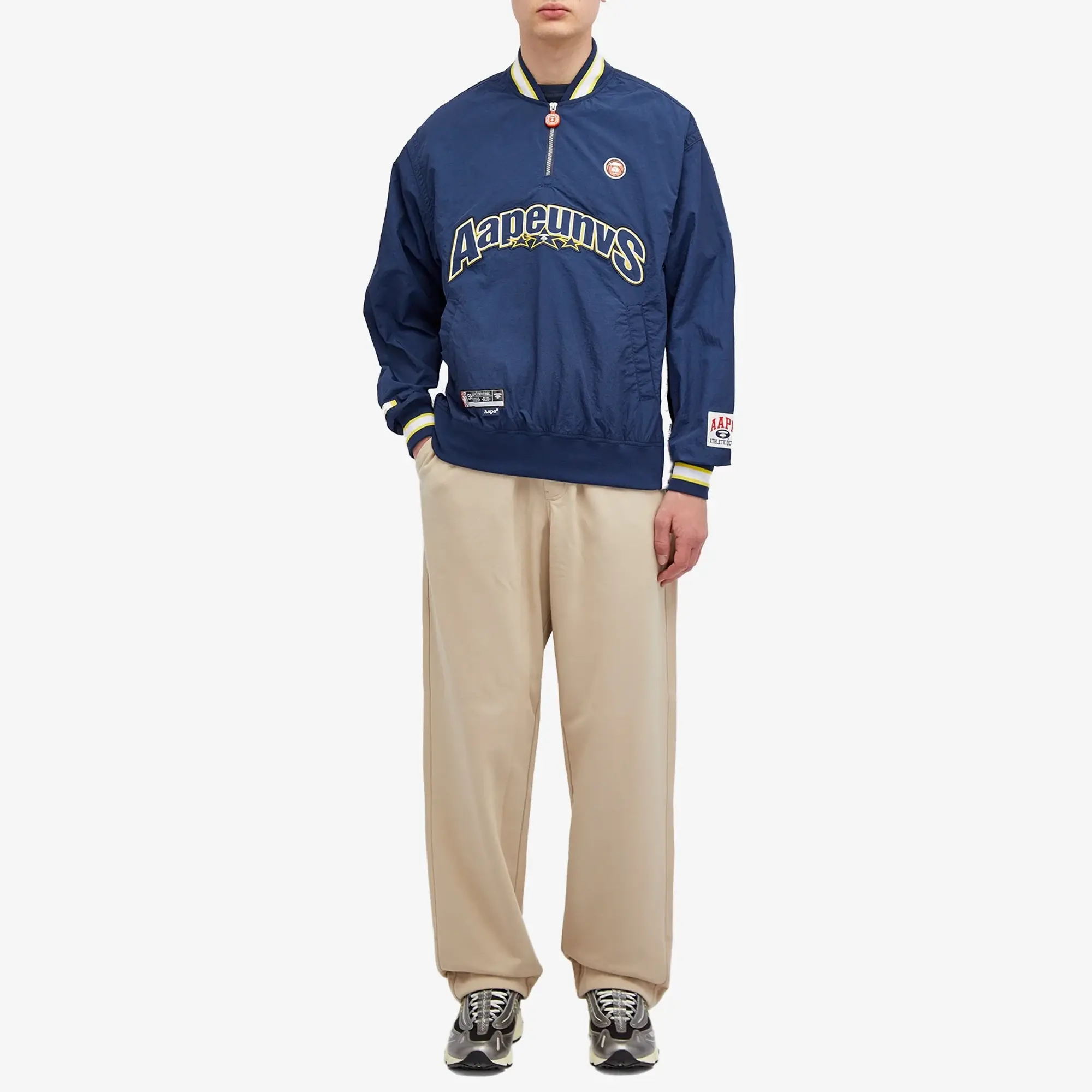 A Bathing Ape AAPE Nyon Training Quarter Zip Navy