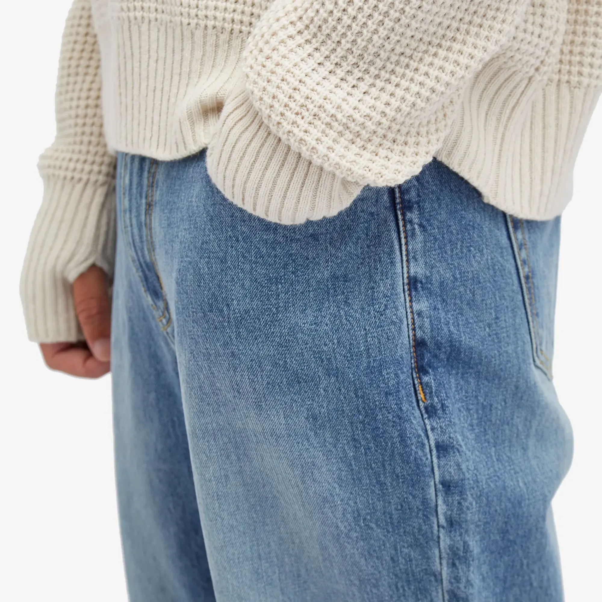 FrizmWORKS Men's OG Wide Denim Pants Light Blue