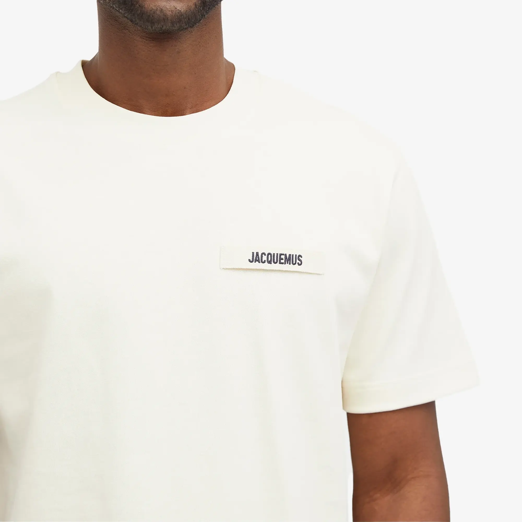 Jacquemus Men's Gros Grain Logo T-Shirt Beige