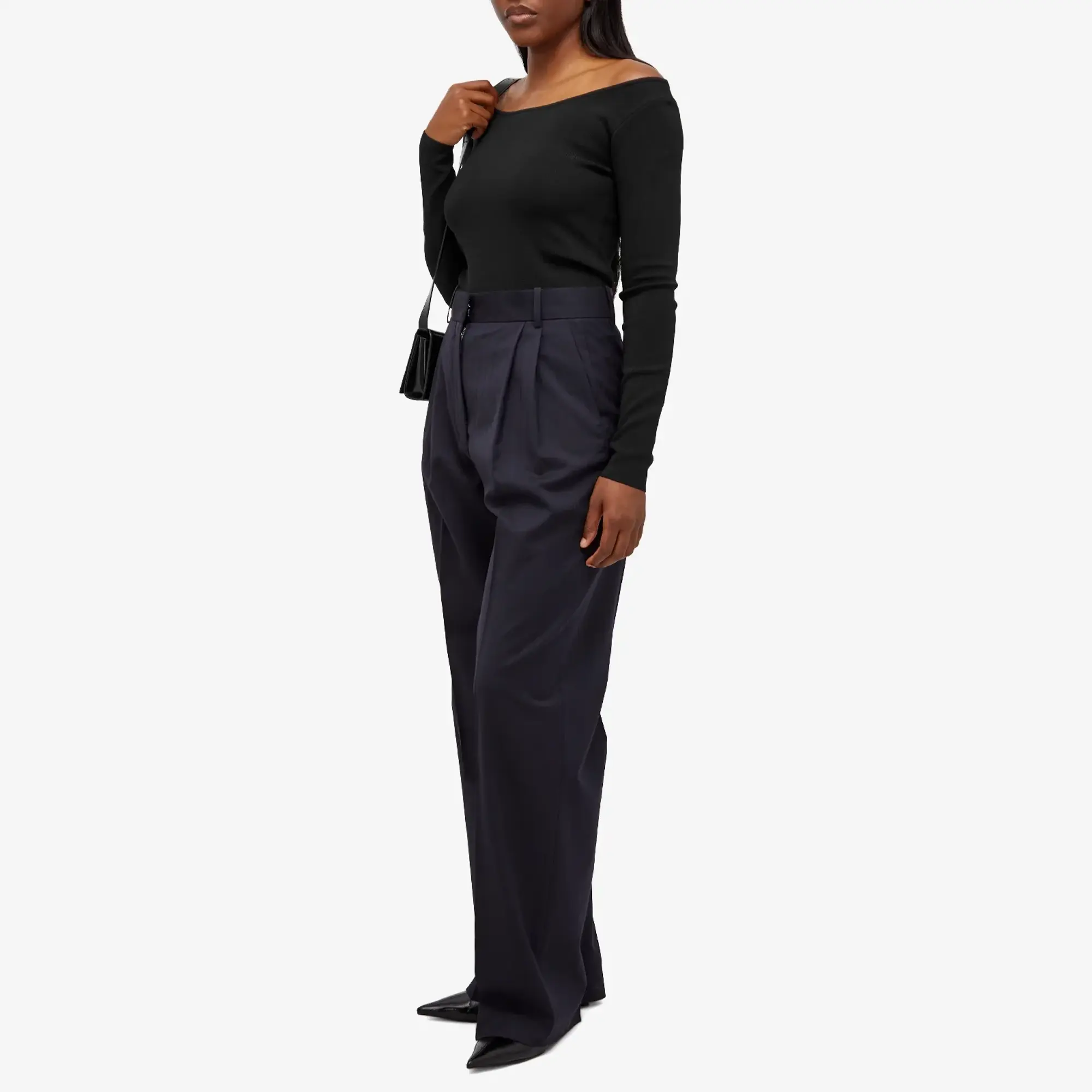 Róhe Women's Off Shoulder Knitted Long Sleeve Black