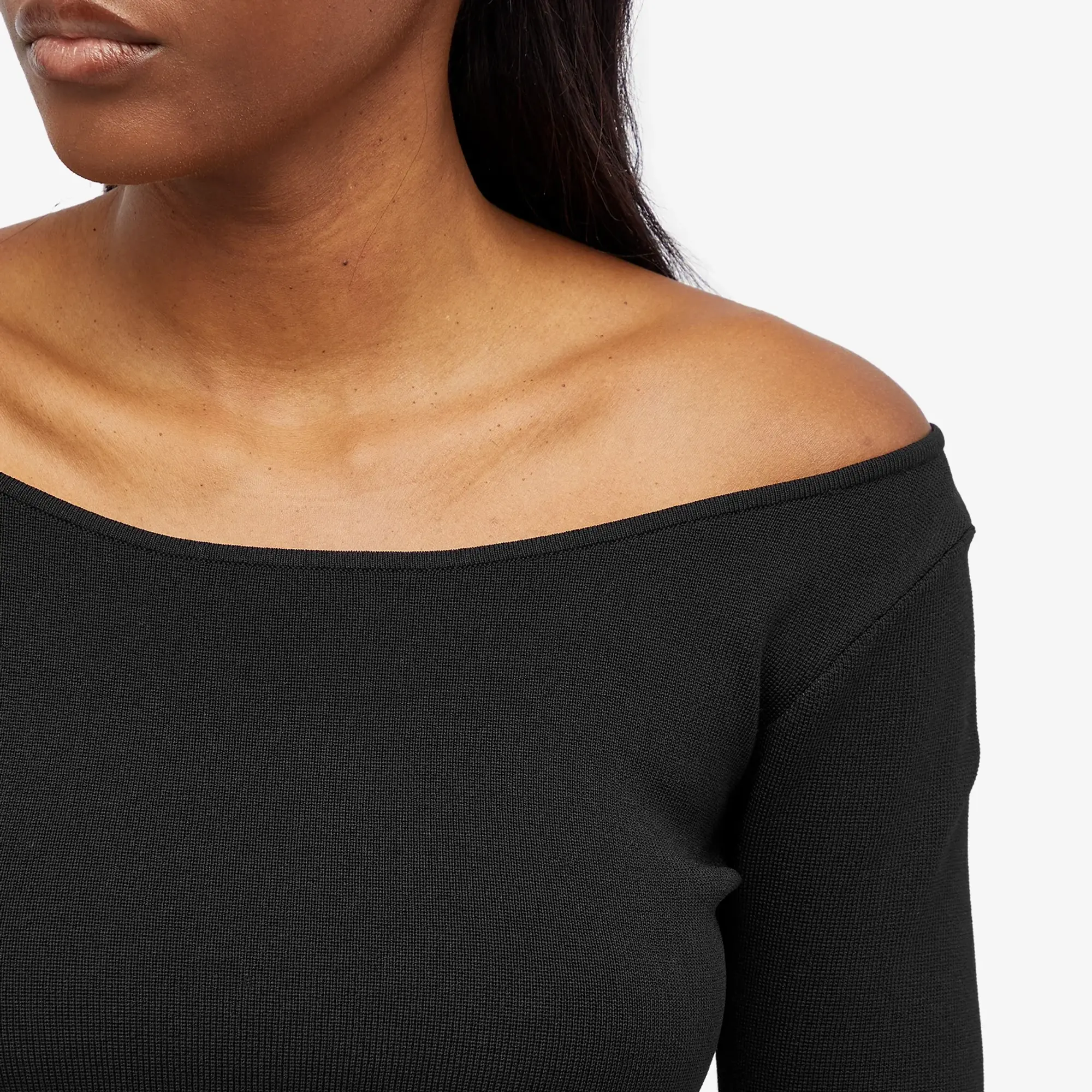 Róhe Women's Off Shoulder Knitted Long Sleeve Black