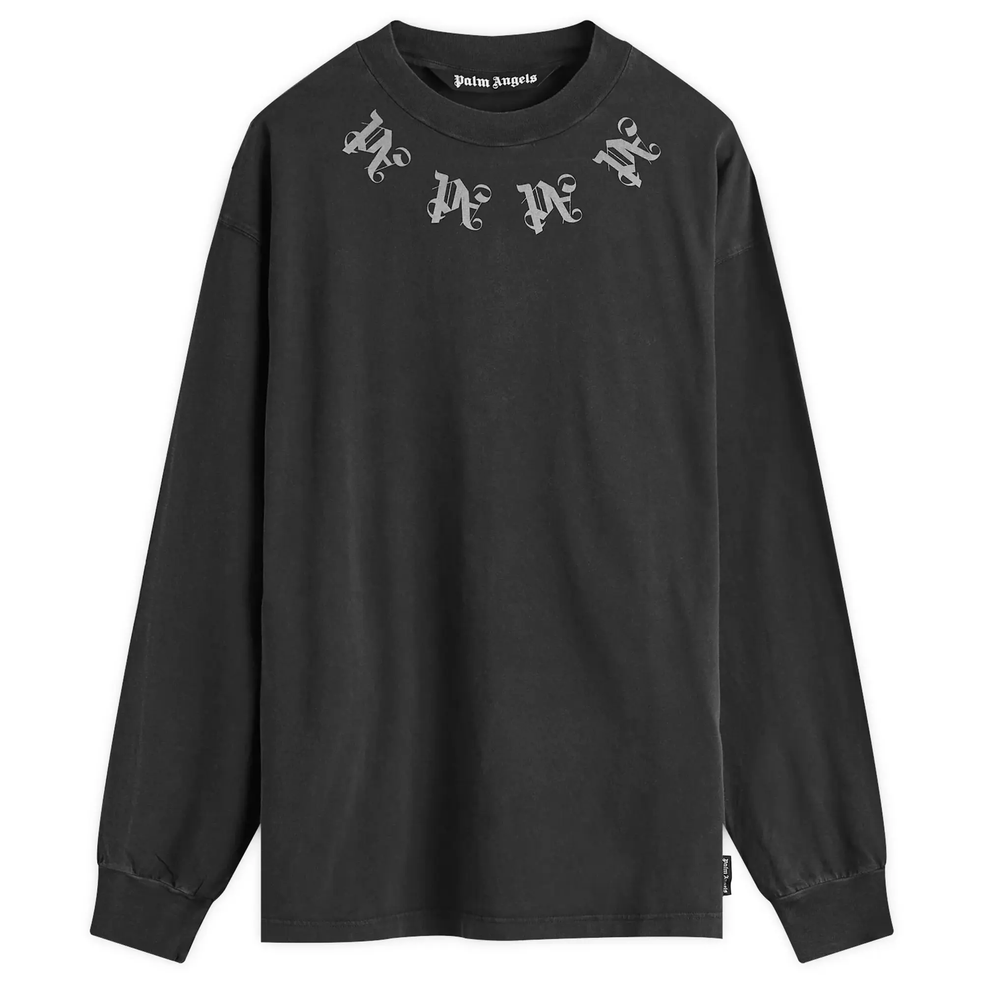 Palm Angels Men's Statement Monogram Long Sleeve T-Shirt Black