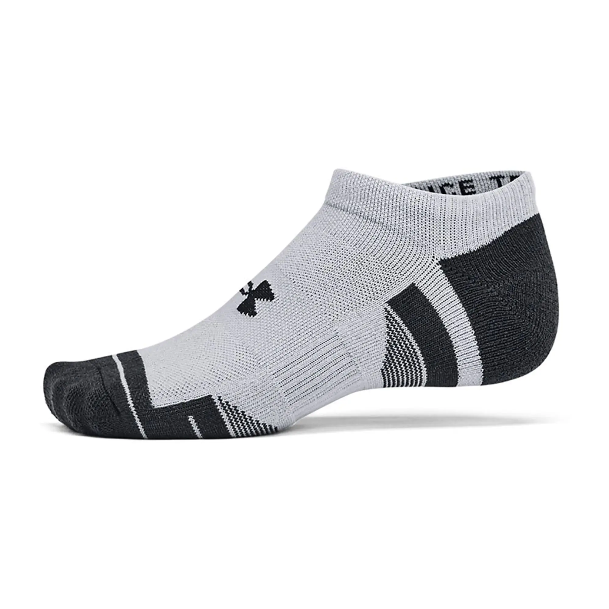 Unisex  Under Armour  Performance Tech 6-Pack No Show Socks Mod Gray / Mod Gray / Jet Gray L