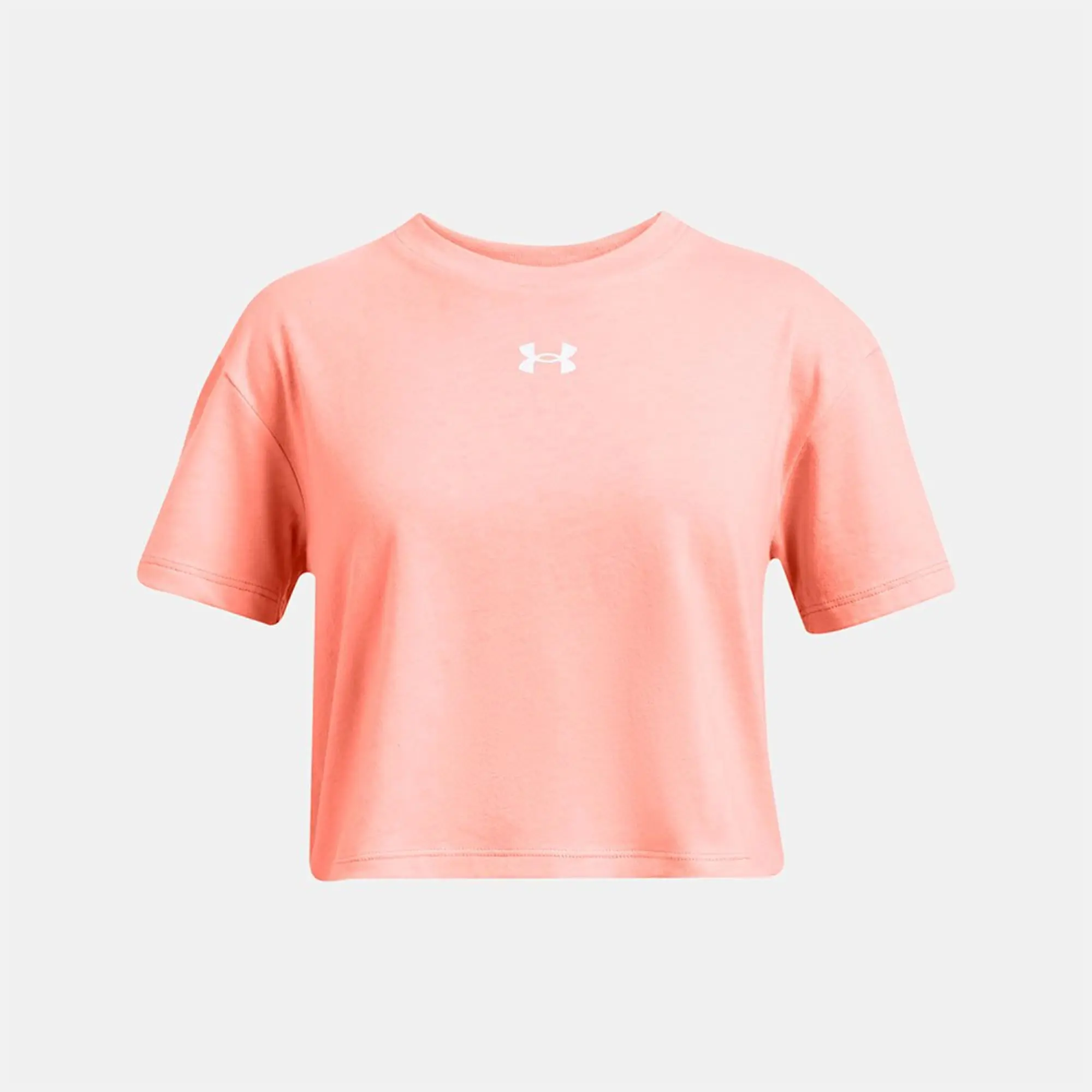 Under Armour Girls Crop Sportstyle Short Sleeve T-Shirt - Orange - Size L/G - Orange
