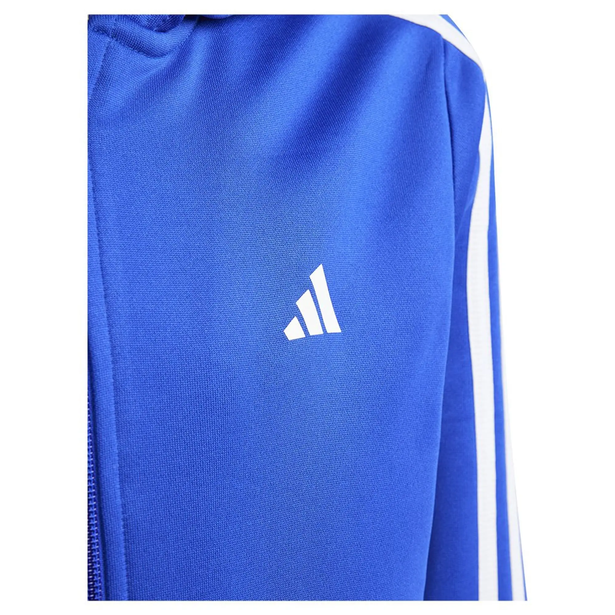 adidas Training Essentials 3 Stripes Zip Hoodie Kids - Blue, White