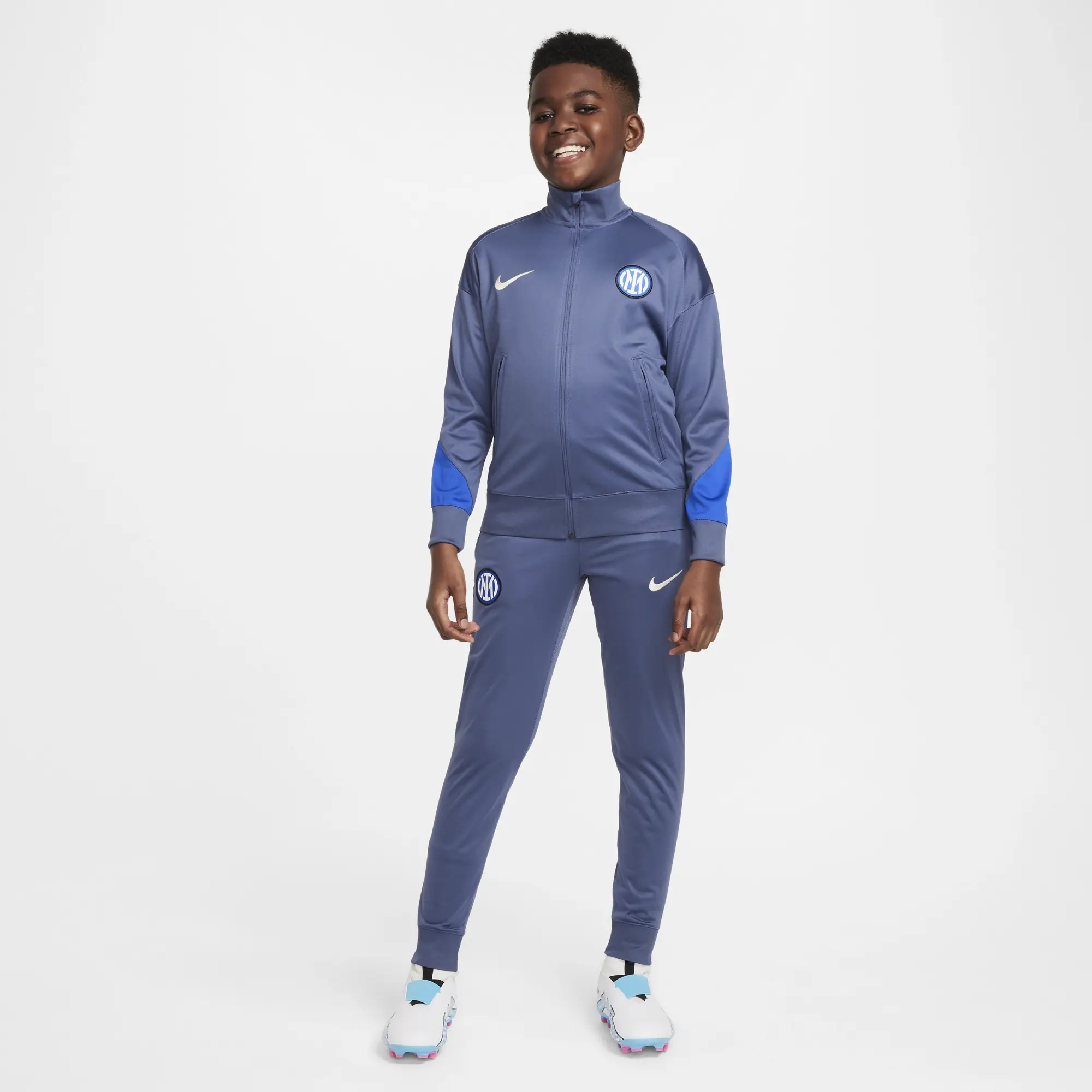 Inter Milan Strike Older Kids' Nike Dri-FIT Football Knit Tracksuit - Blue