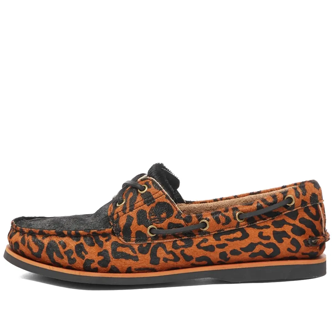Timberland Men's x Wacko Maria Classic Boat Shoe Brown Leopard