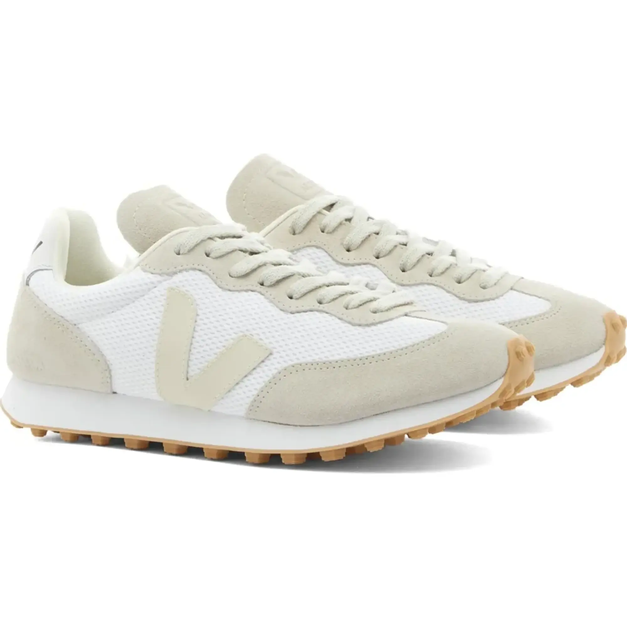Veja Rio Branco Suede Trainer In White Pierre Natural Alveomesh