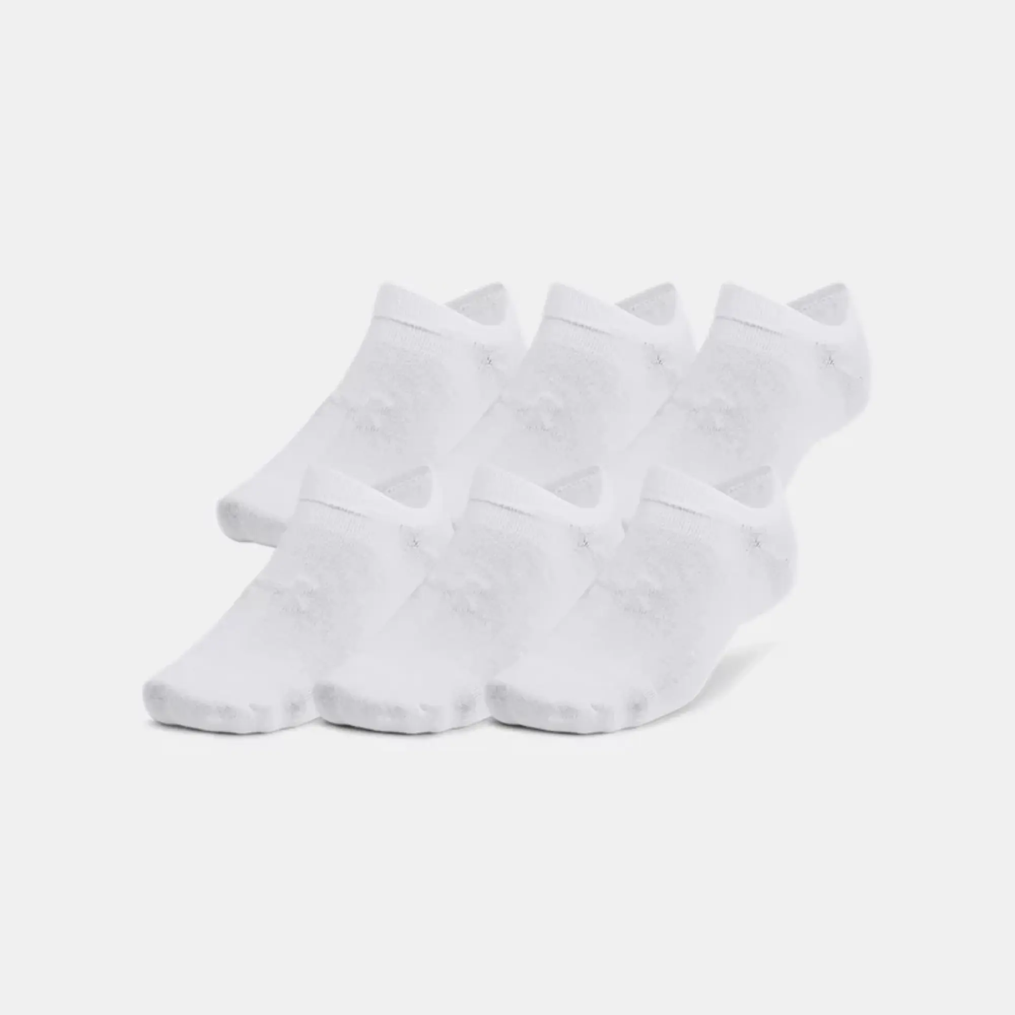 Unisex  Under Armour  Essential 6-Pack No-Show Socks White / White / Halo Gray XL